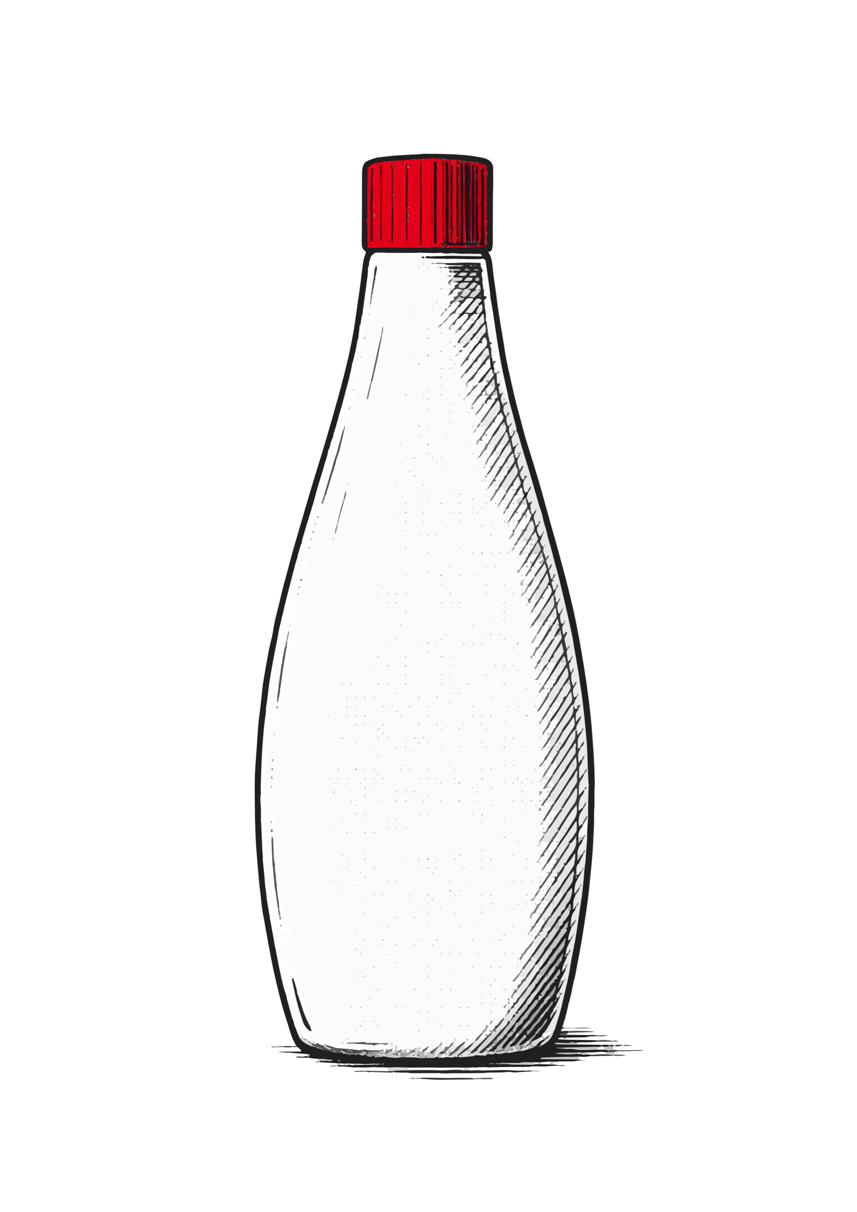 Clean and witty fun image of a Japanese Mayonnaise bottle Kewpie