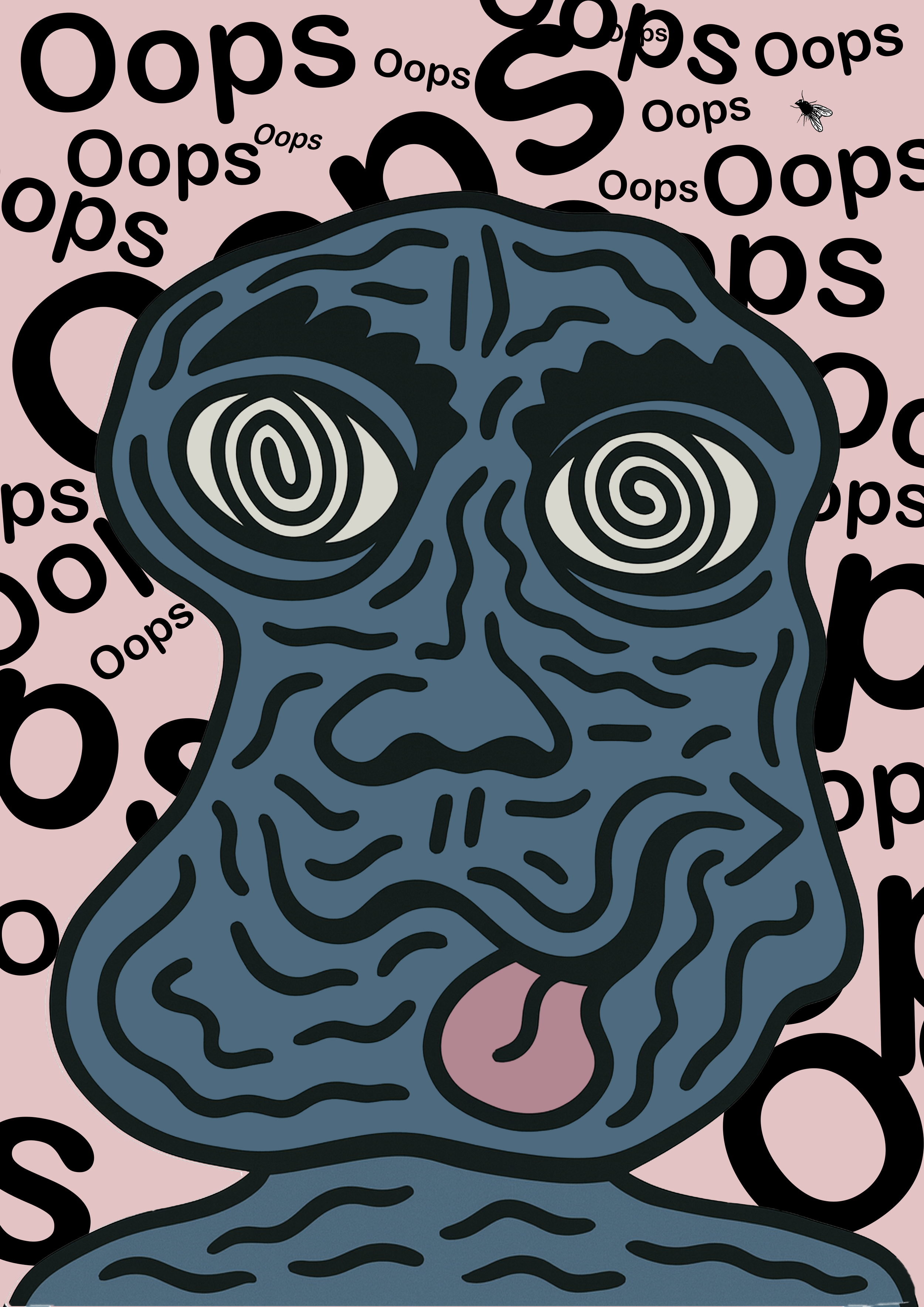 Oops! Funny Street poster artwork — premium matte giclée print by CAPSIZE