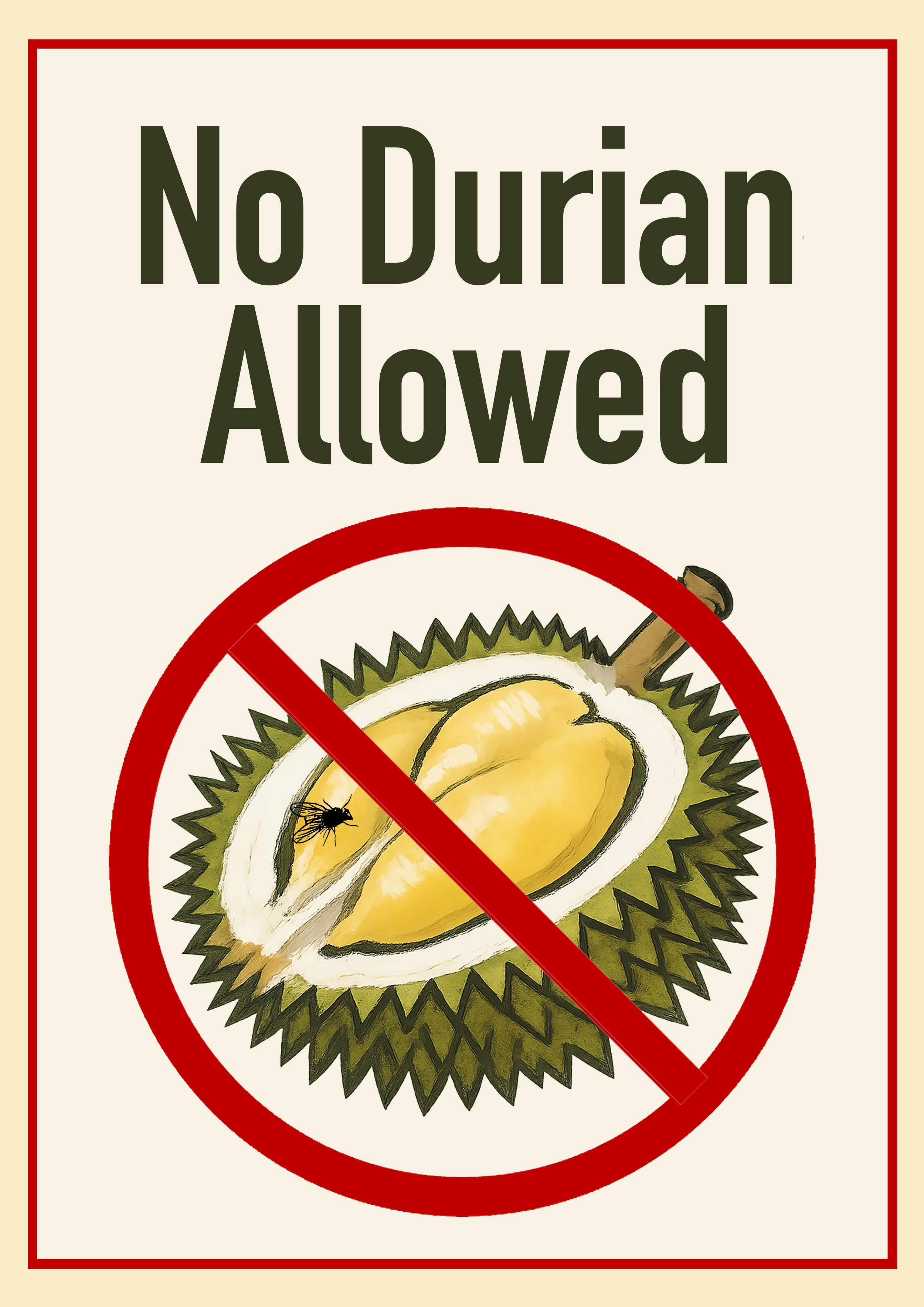 No Durian Allowed street poster artwork — premium matte giclée print by CAPSIZE