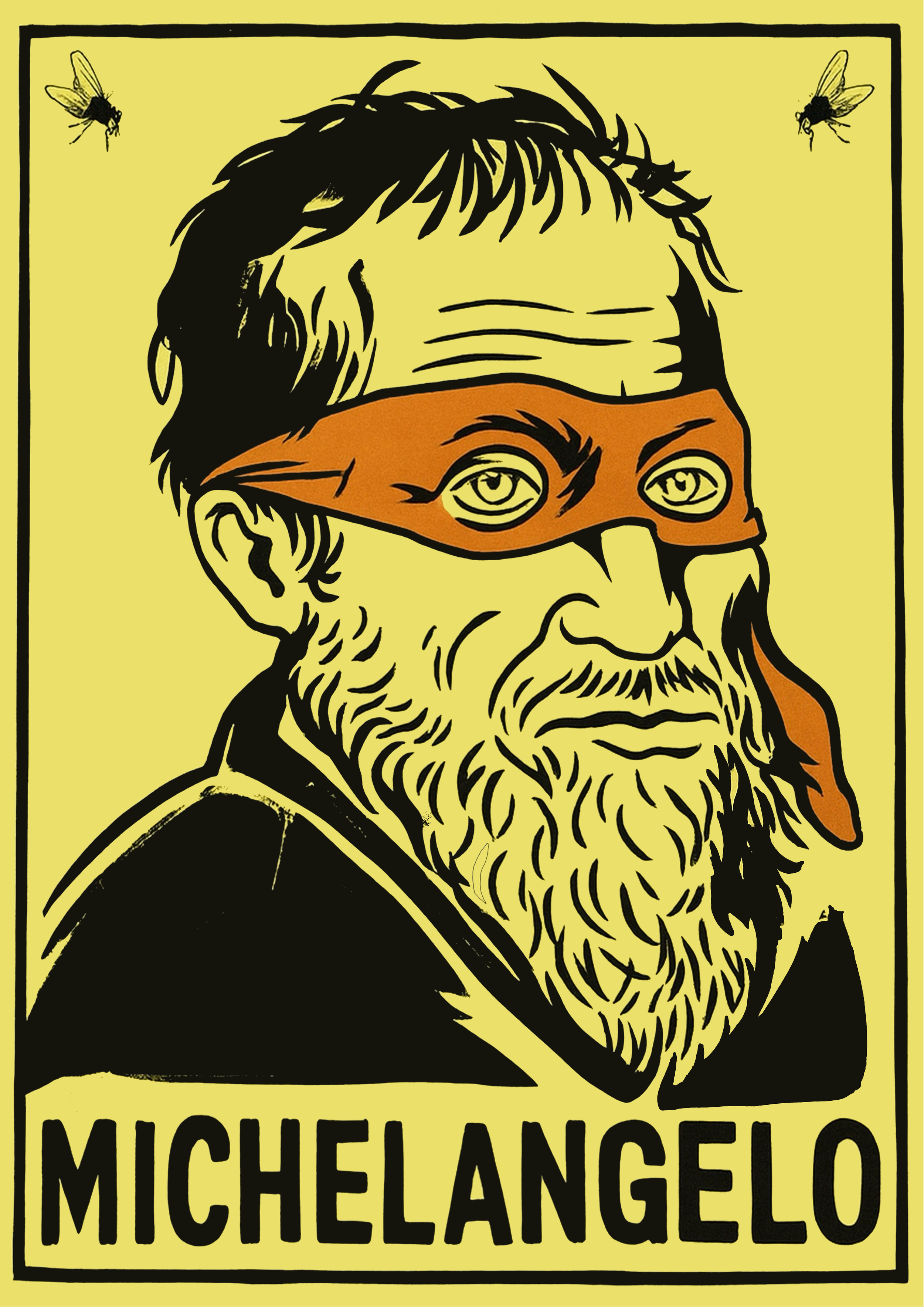 Michelangelo Street Art Poster