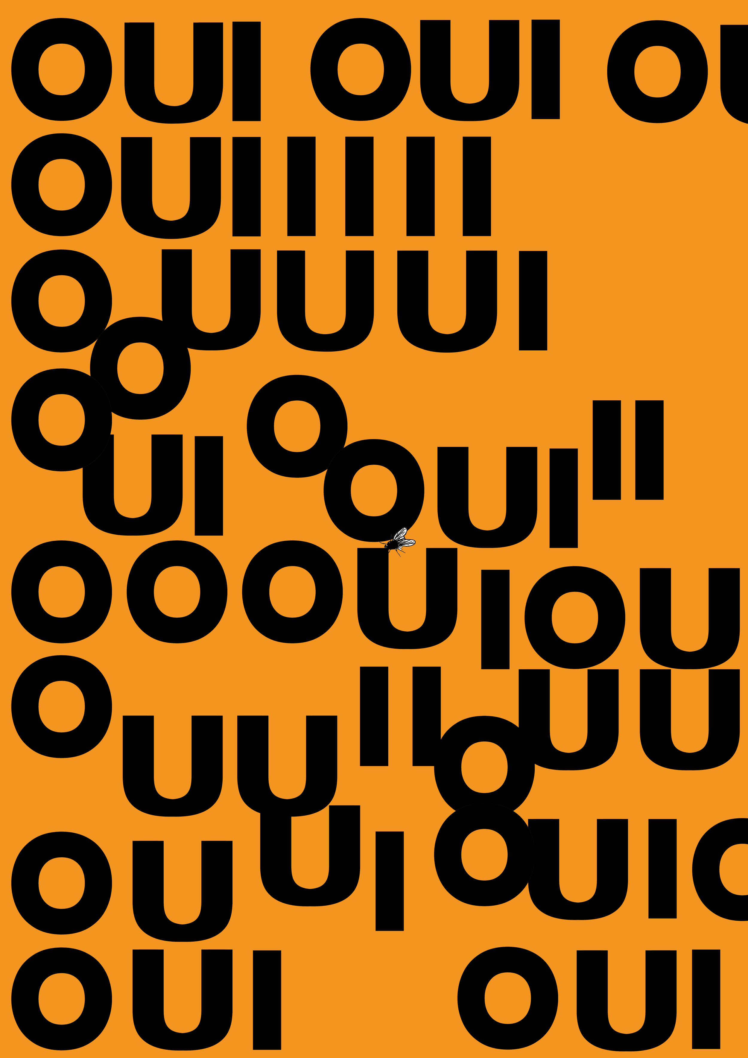 Oui French graphic protest poster artwork — premium matte giclée print by CAPSIZE