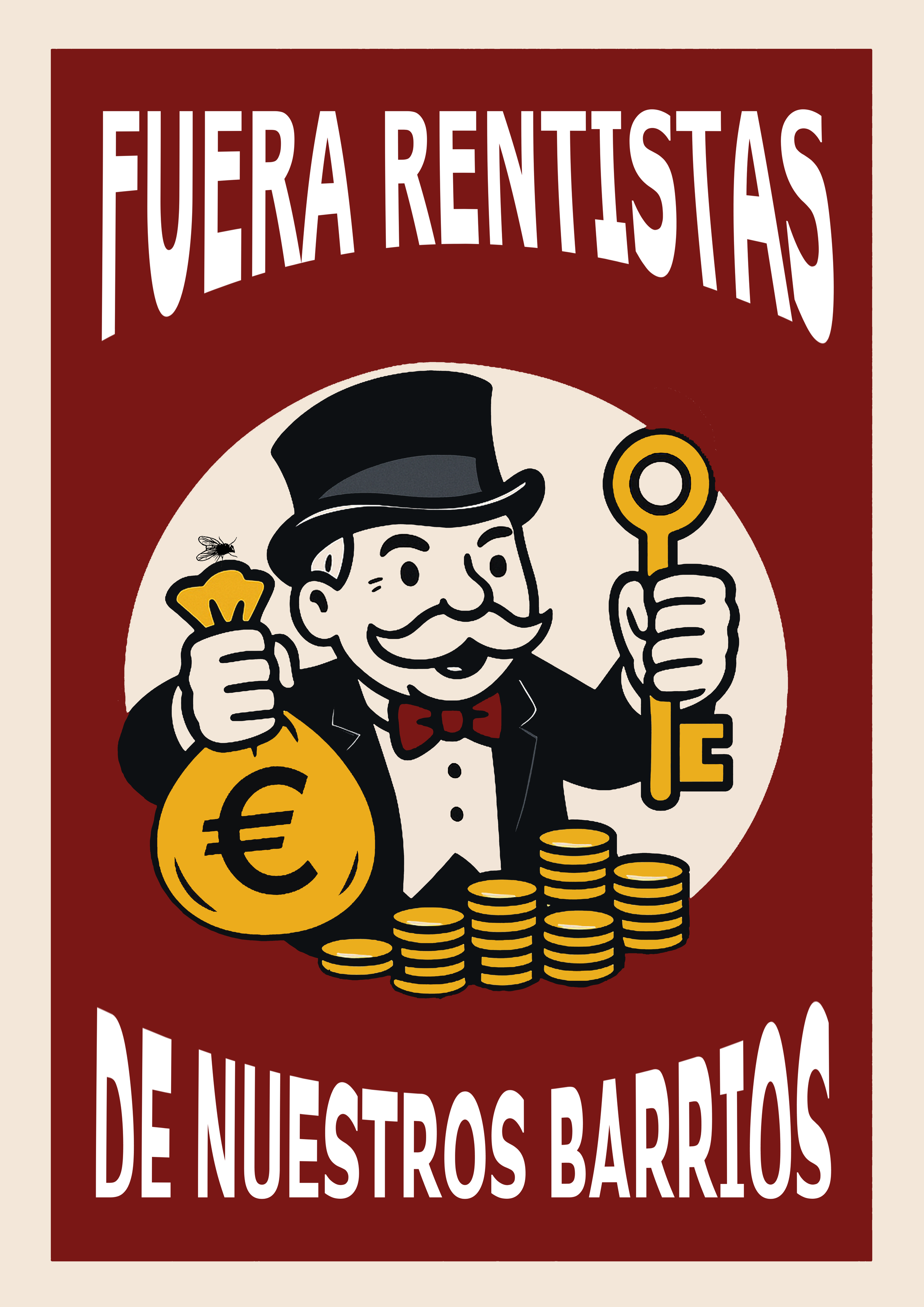 Fuera Rentistas spanish protest poster artwork — premium matte giclée print by CAPSIZE