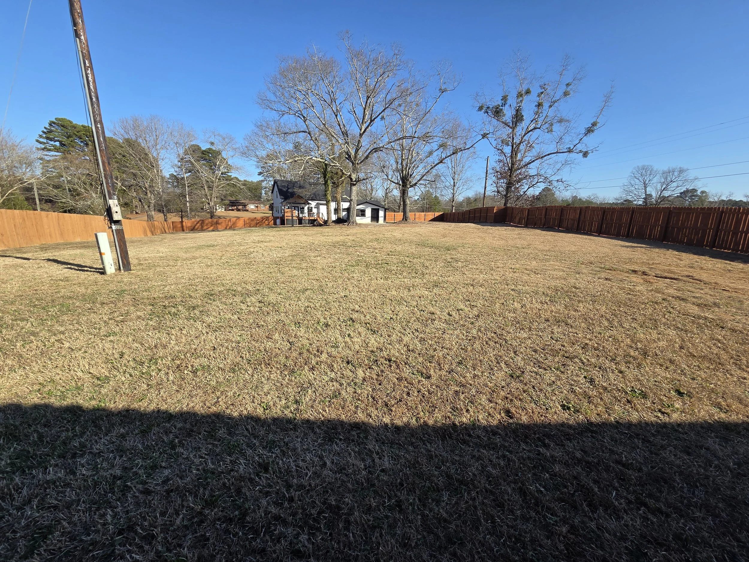 Huge fenced in backyard