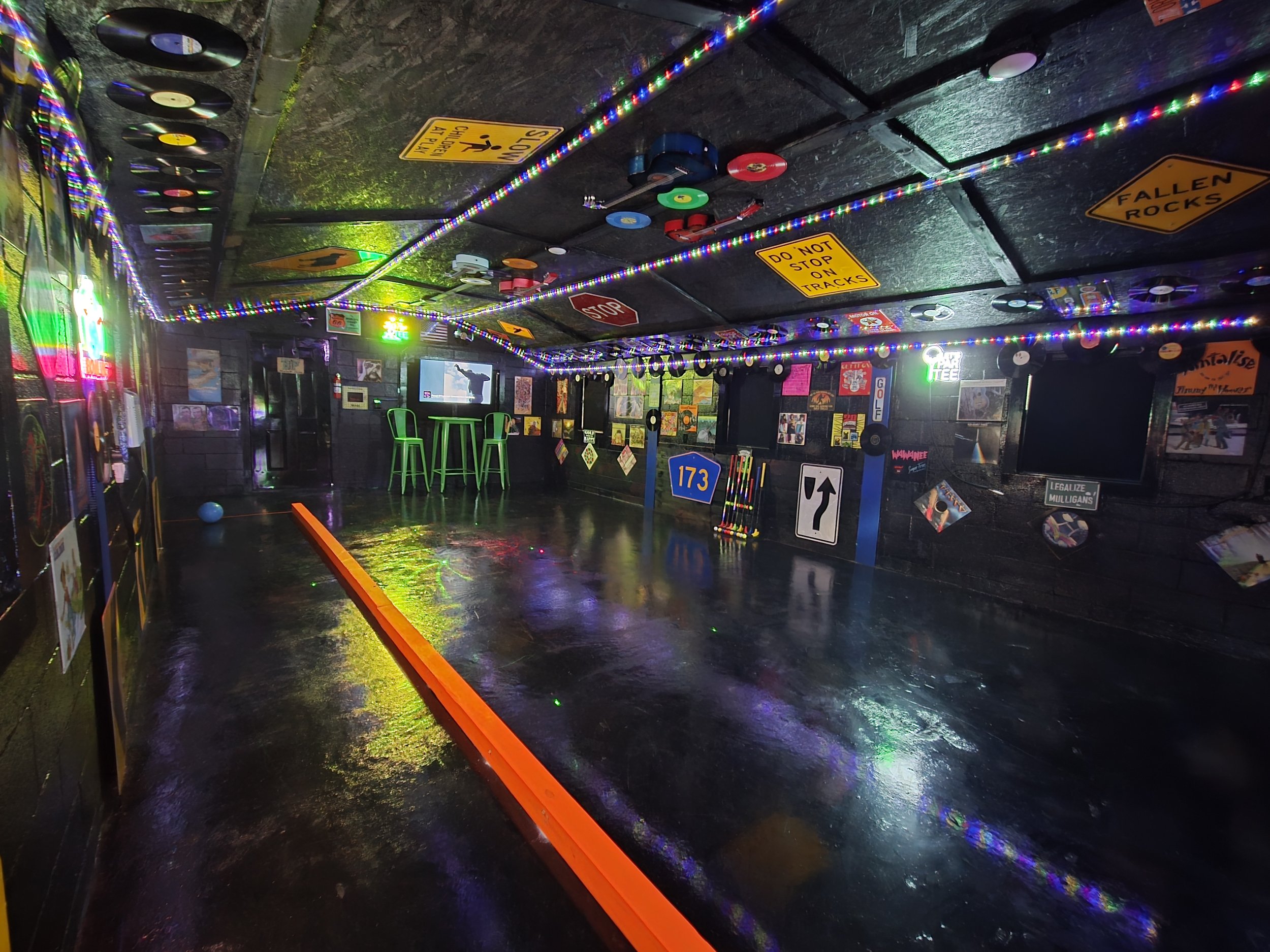 We’ve just added bowling lane featuring LED lighting, dynamic music lighting, a 50-inch Samsung Smart TV with soundbar, and a Google speaker—all in a fun music-themed space to enjoy. Coming soon, we’ll be adding our LED Indoor Mini Golf!