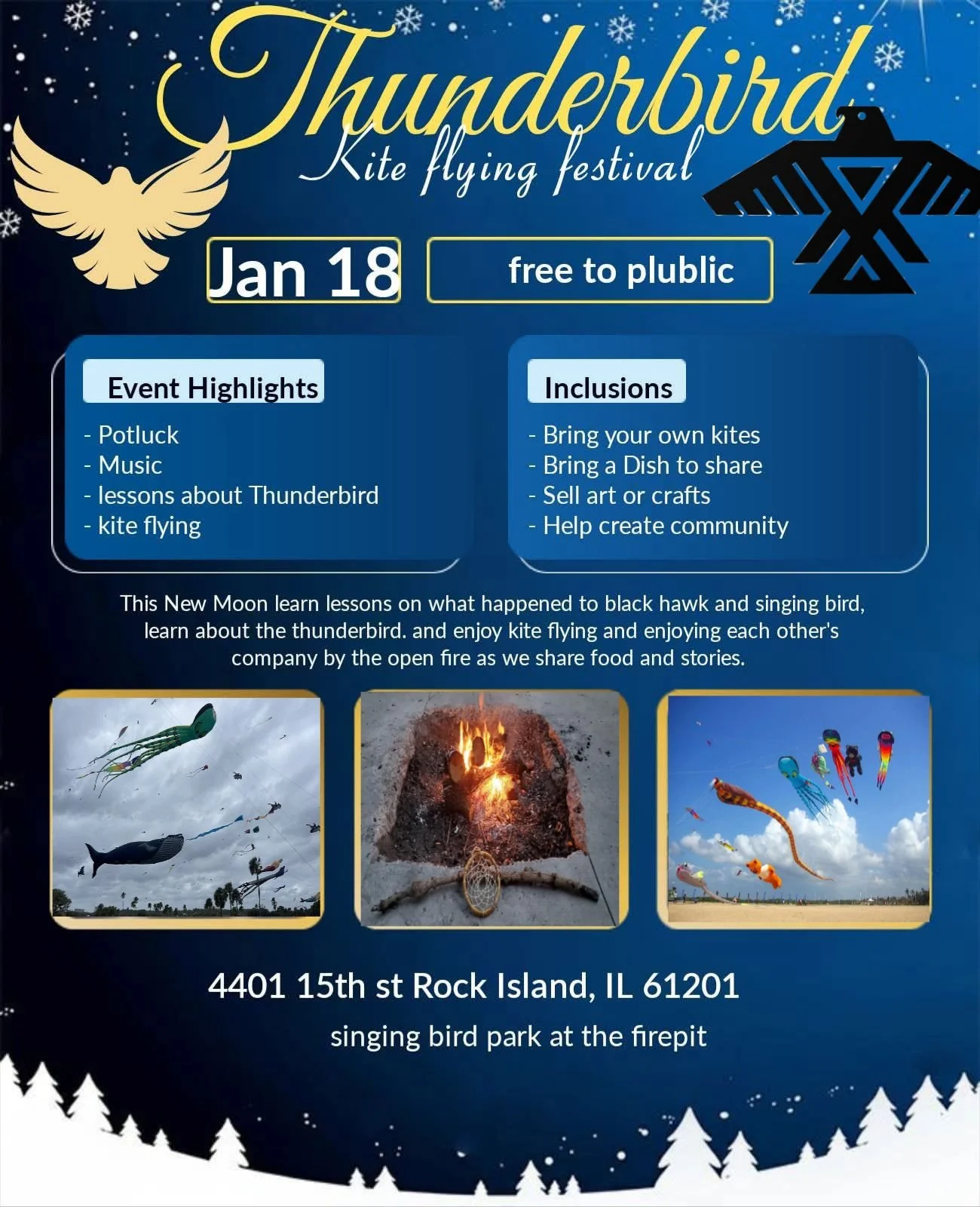 thunderbird kite flying festaval. 