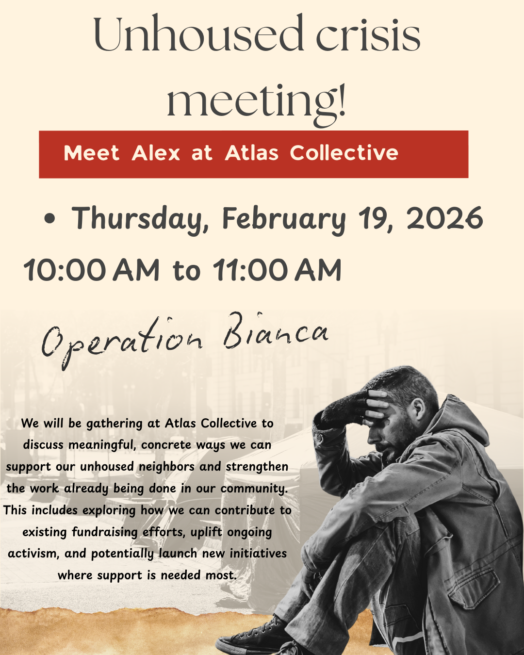 Community Meeting for homeless outreach