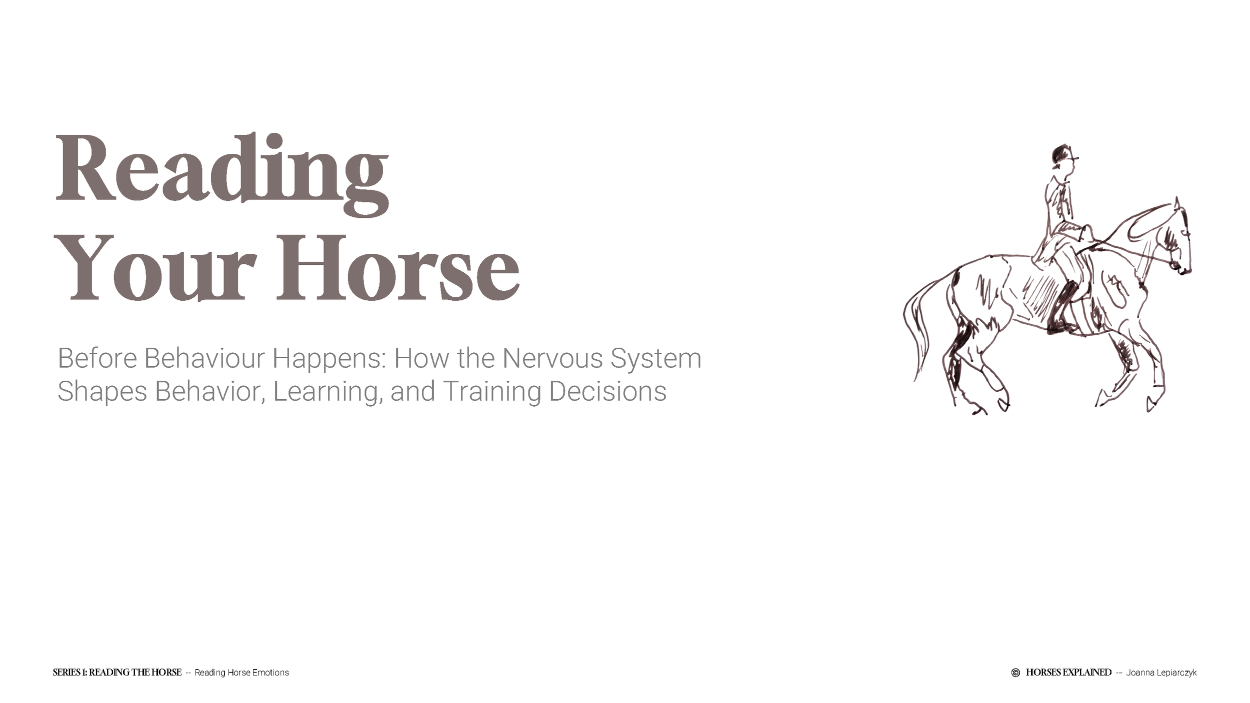 Module 1: Reading your Horse