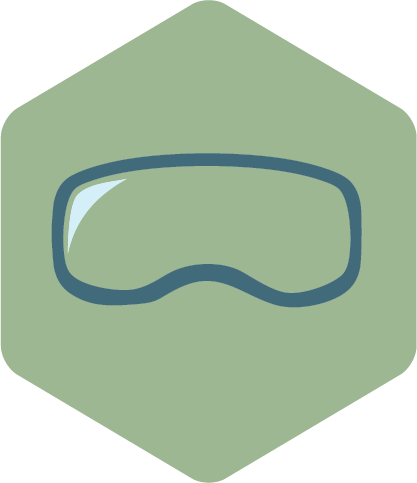 Green icon with Meeko dog goggles on the front.