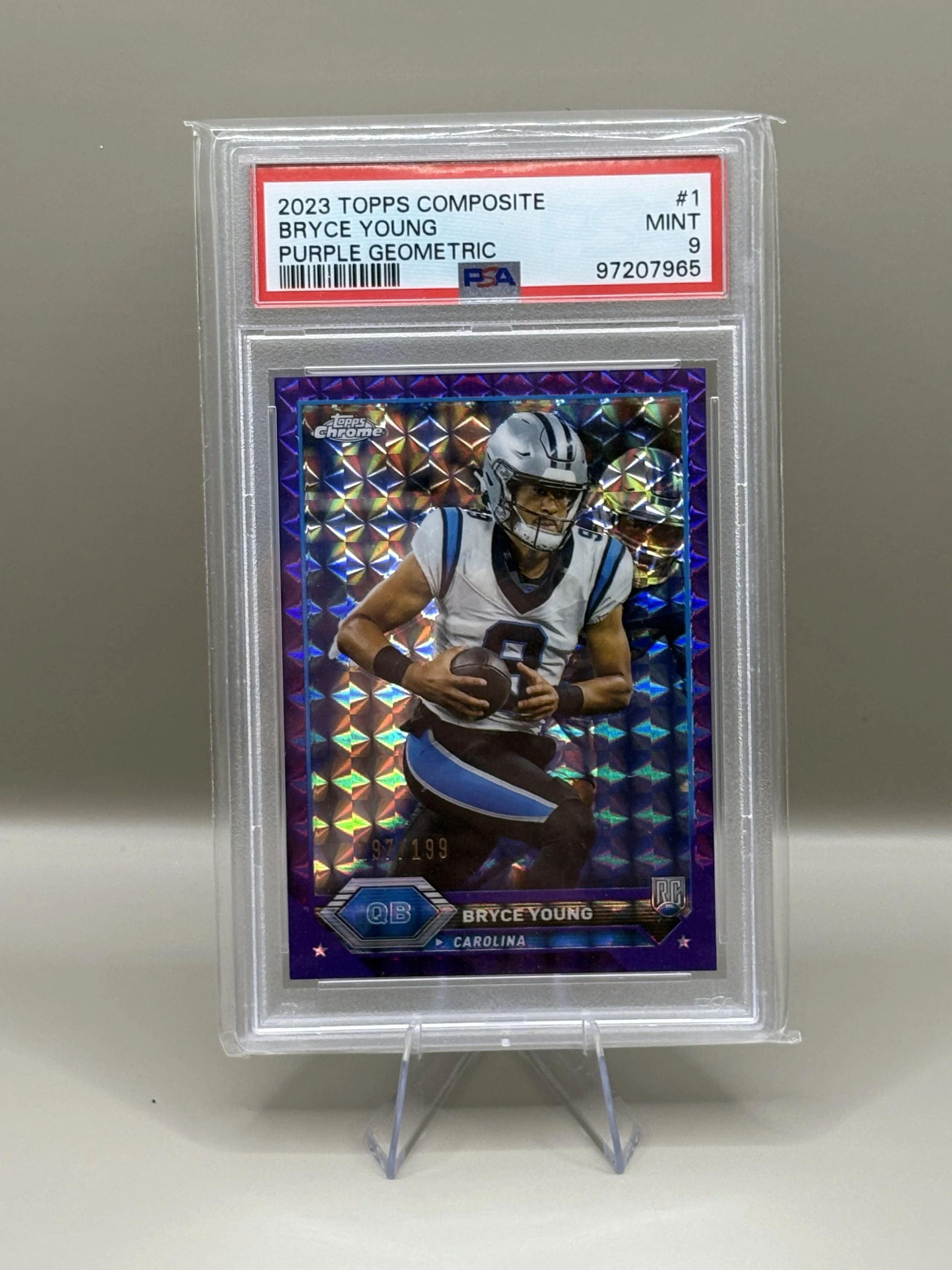 2023 Topps Composite Bryce Young Purple Geometric 197/199 PSA 9