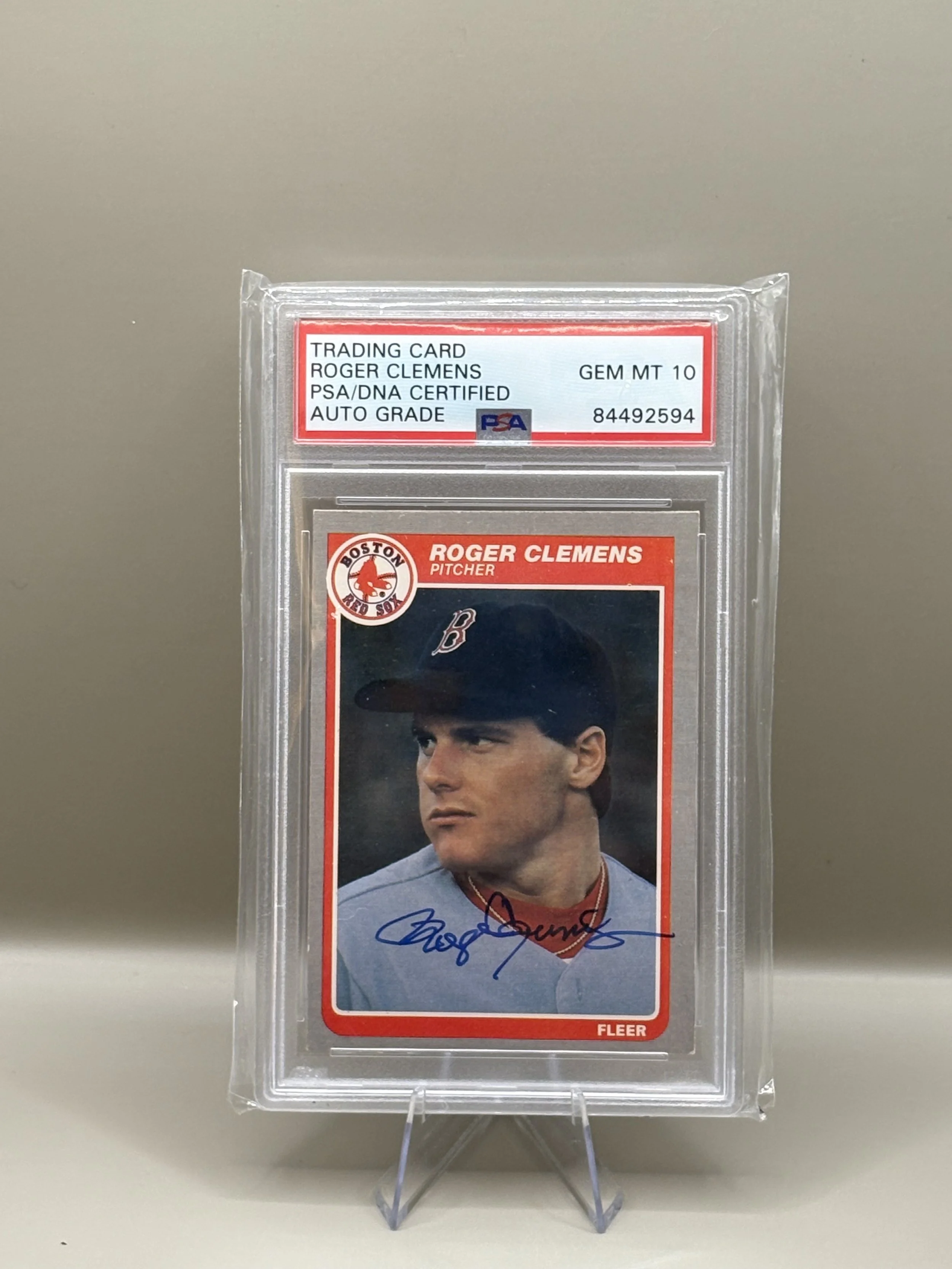 1985 Fleer Roger Clemens In Person Auto PSA 10 Auto Grade