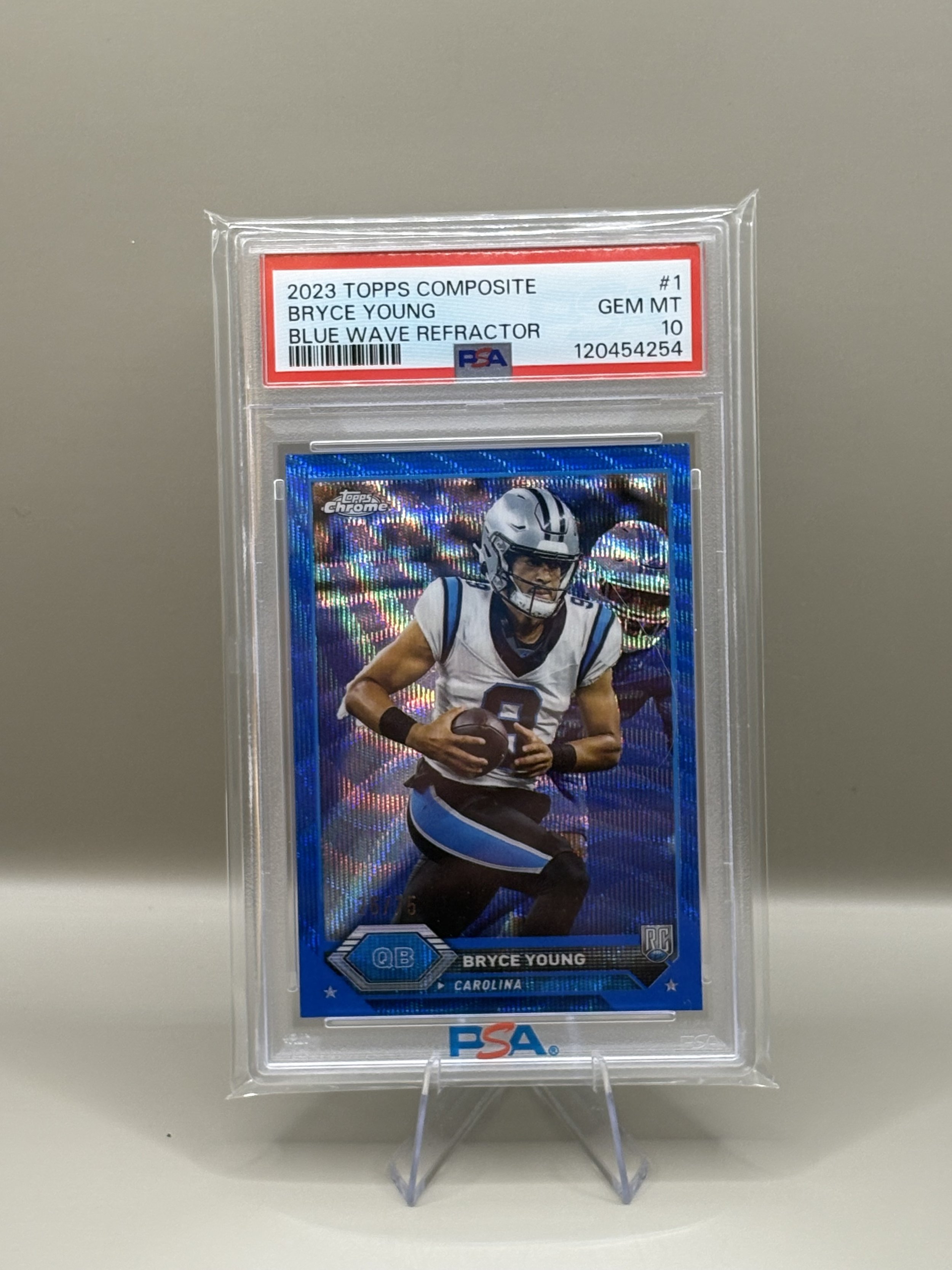 2023 Topps Composite Bryce Young Blue Wave Refractor 26/75 PSA 10