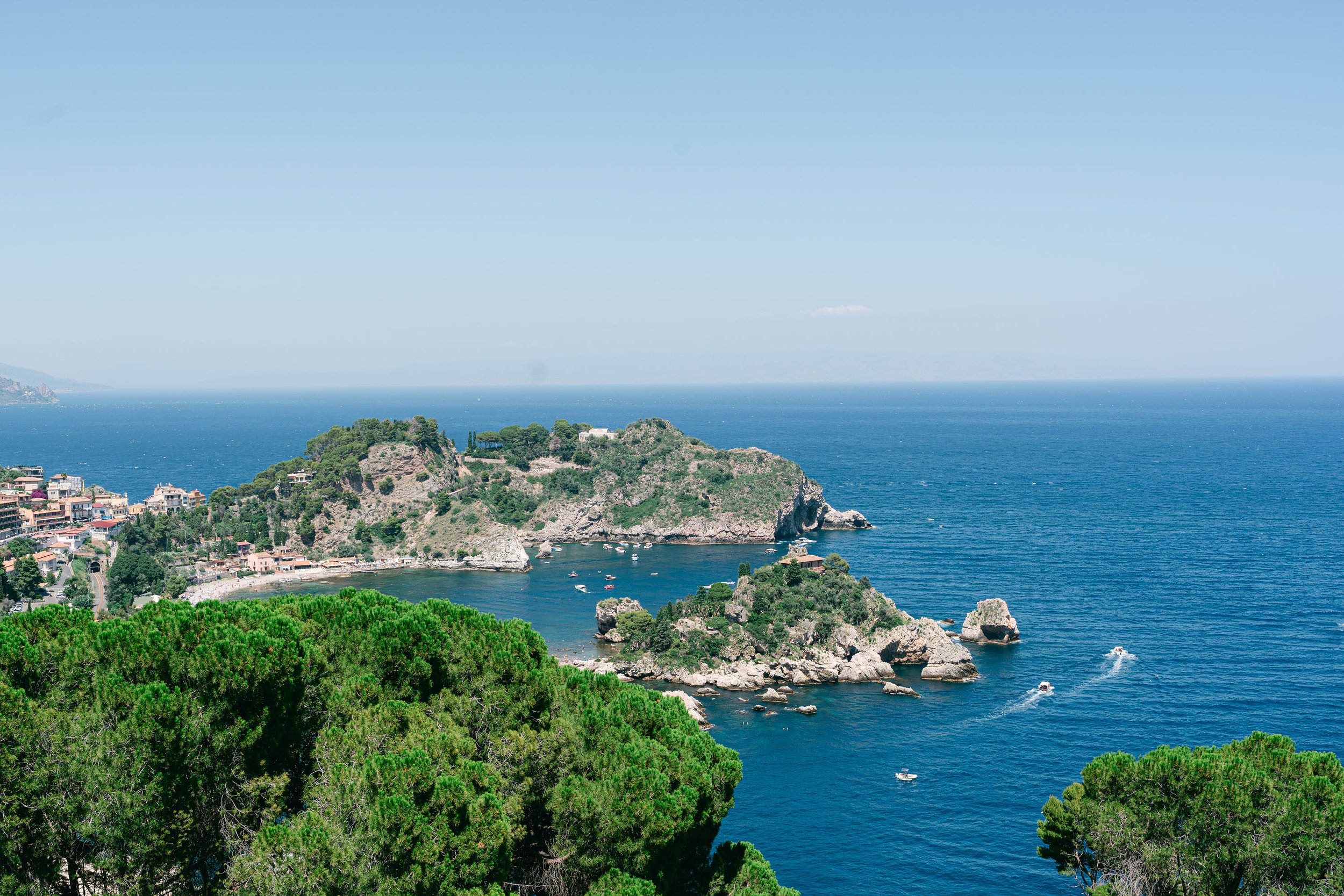 The incredible view from the venue on Isola Bella, Sicily 