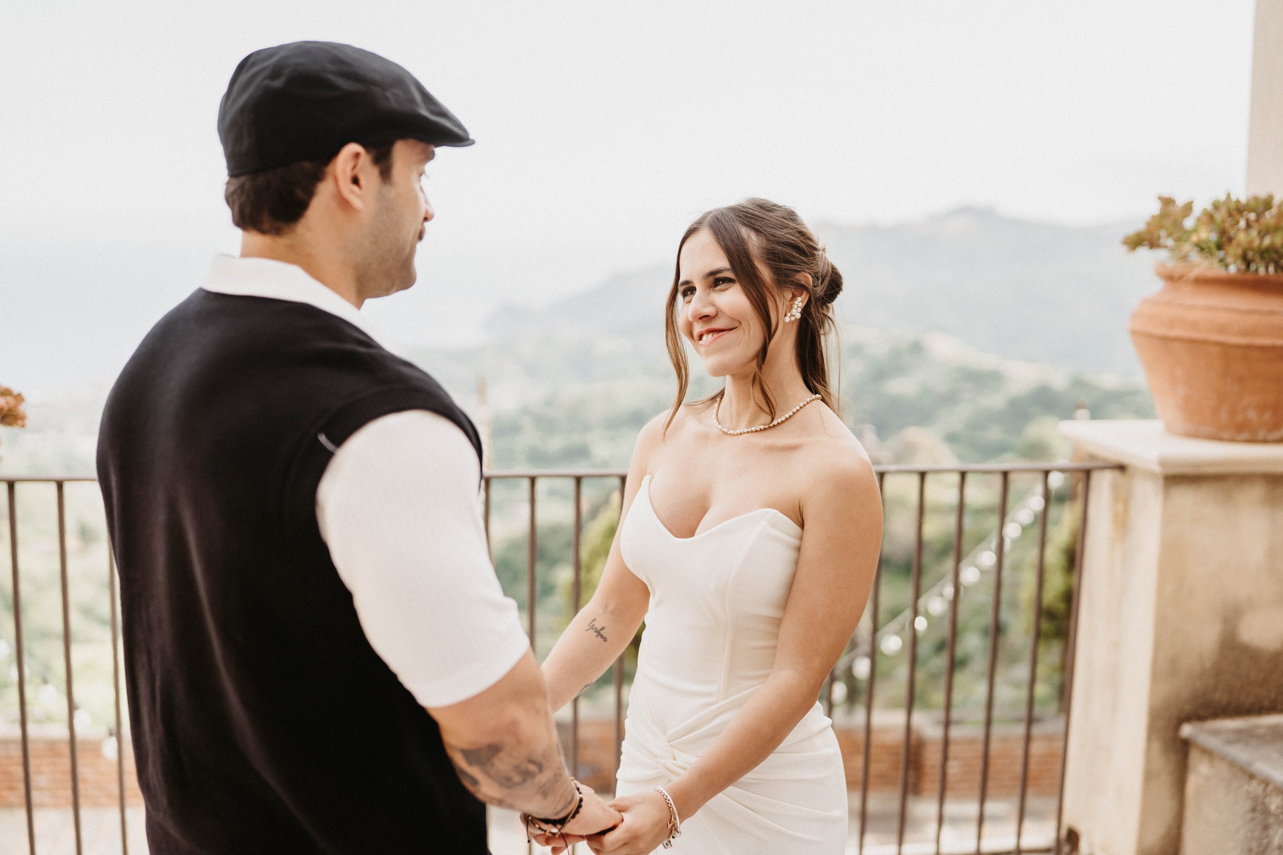 The wedding of Isabela & Luiz in Savoca, Sicily. Just the two of them. 