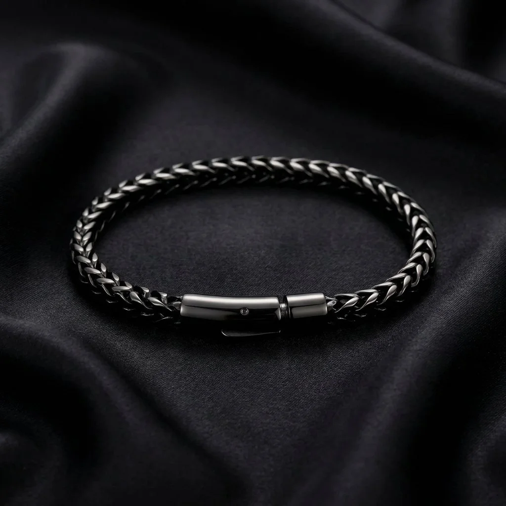 Silver-Tone Cuban Link Chain Bracelet
