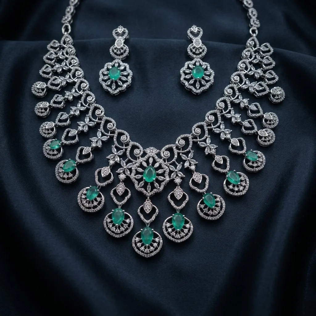 Opulent Soft Mint Teardrop Statement Jewelry Necklace Set