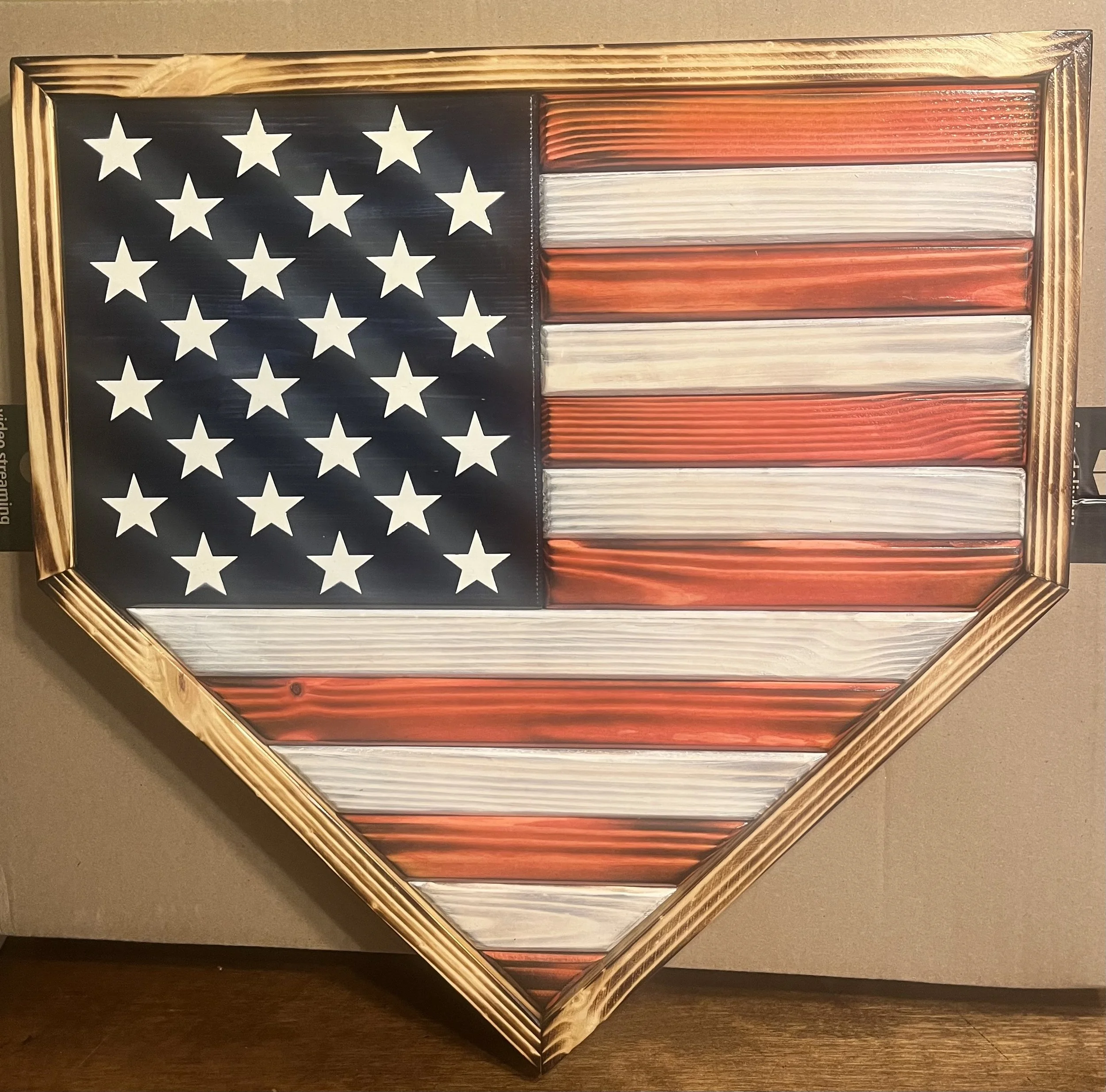 Baseball Plate American Flag
