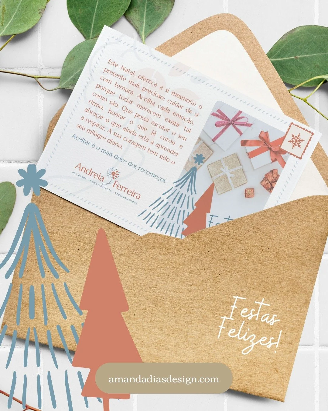 Aproveitando o design do cart&atilde;o de natal criado para a Andreia para desejar um feliz natal e pr&oacute;spero 2026! 💫🎄

Que possamos criar juntos muitos projetos incr&iacute;veis no pr&oacute;ximo ano 👩&zwj;💻🌟

#graphicdesigner #graphicdes