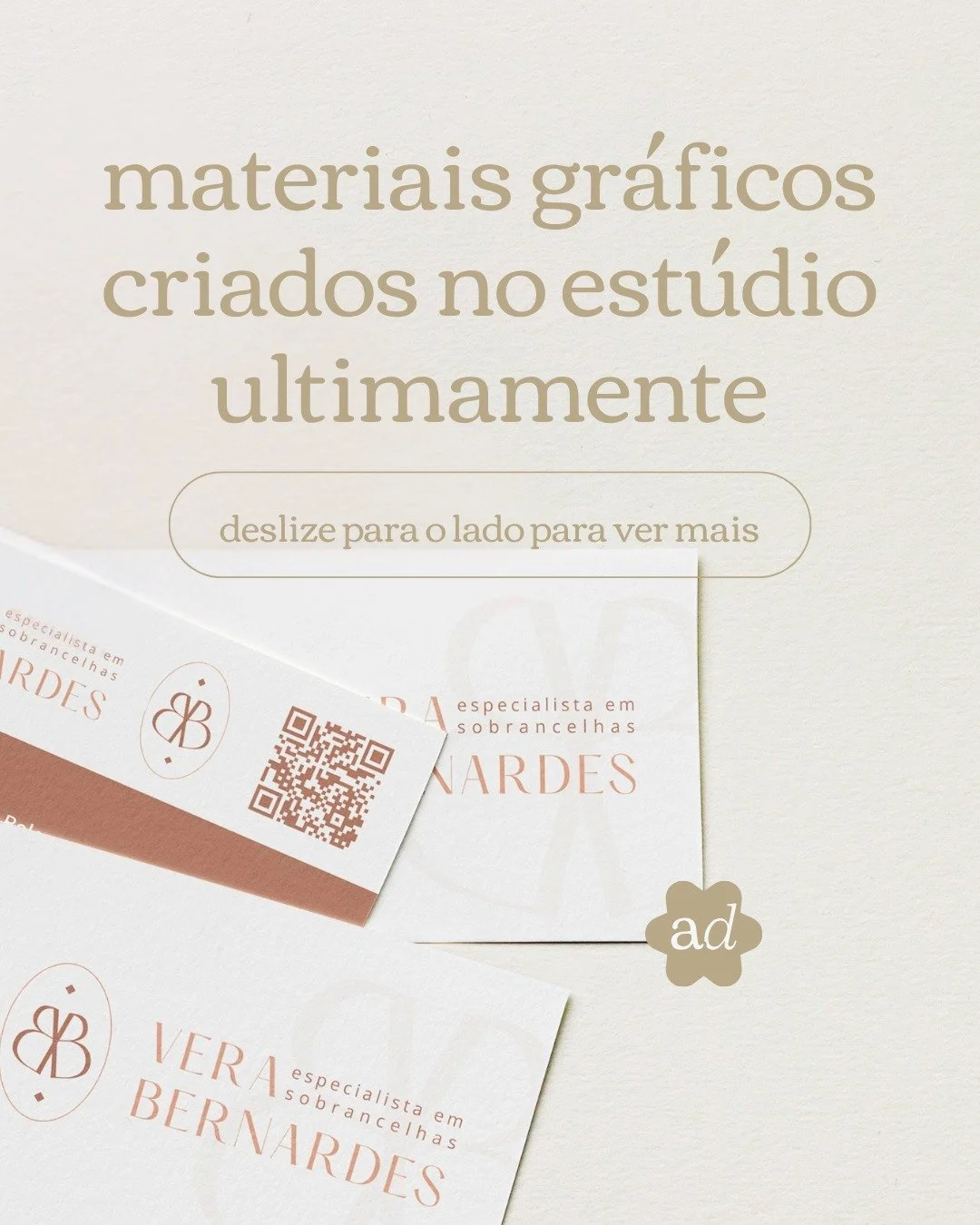 Uma sequ&ecirc;ncia de materiais de marketing que adorei criar para as marcas nos &uacute;ltimos meses. 💌

Mais do que apenas o logotipo, o branding do seu neg&oacute;cio se fortalece quando a identidade da marca &eacute; aplicada em cada ponto de c