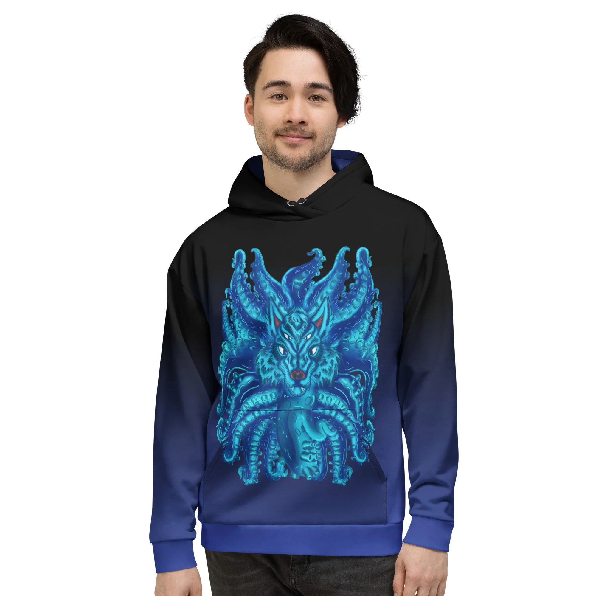 Deep Blue Wolf Tulu Unisex Hoodie
