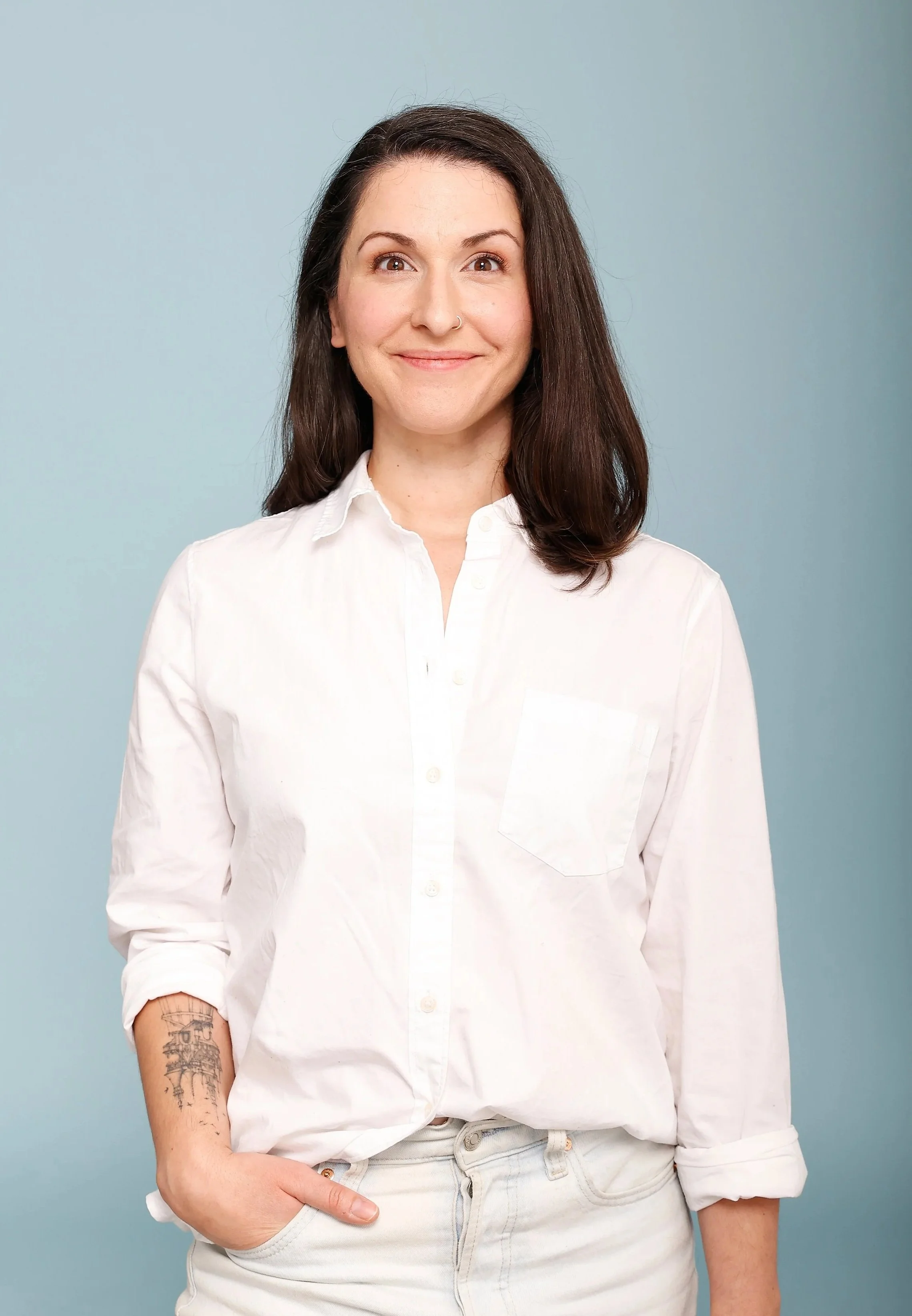 Portrait of Edmonton artist, Ashley Thimot. Lead instructor of MACMOT Art Academy