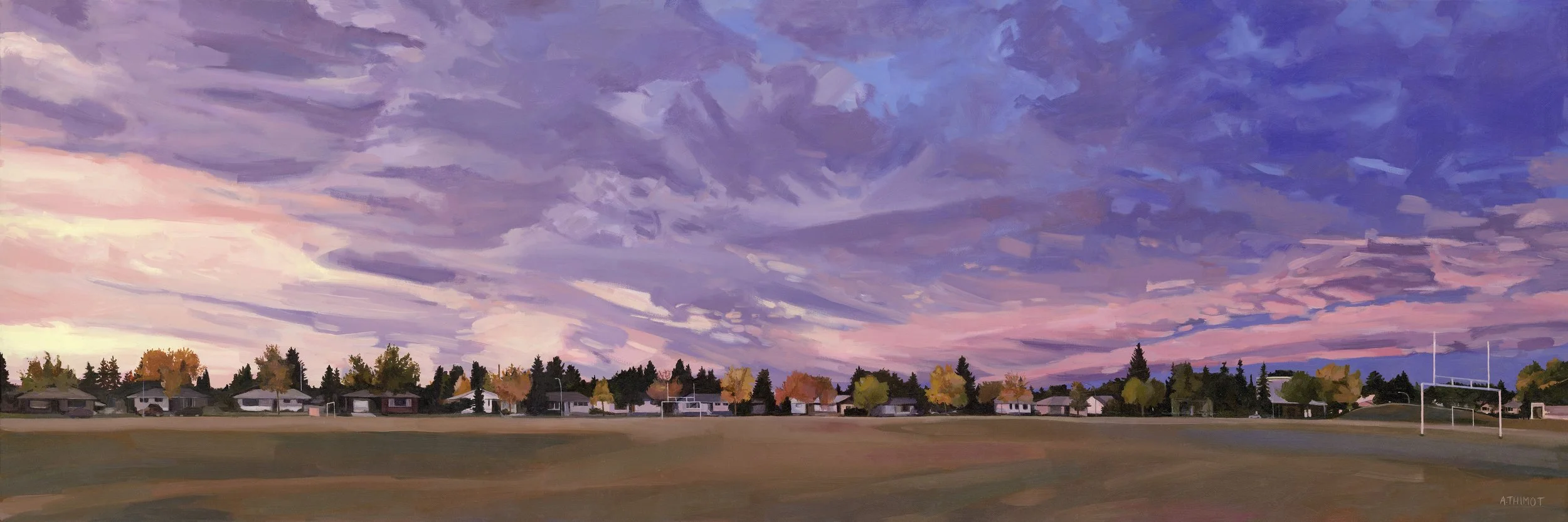 Violet Sunrise Over the Field