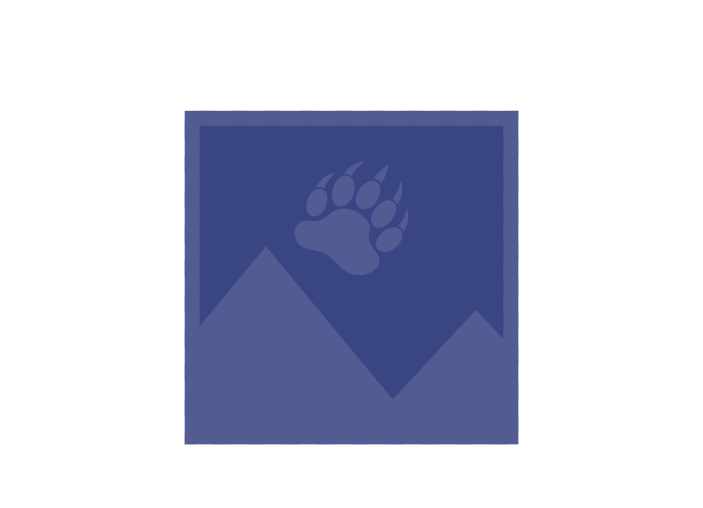 Placeholder image with a paw print icon on a mountain landscape background.