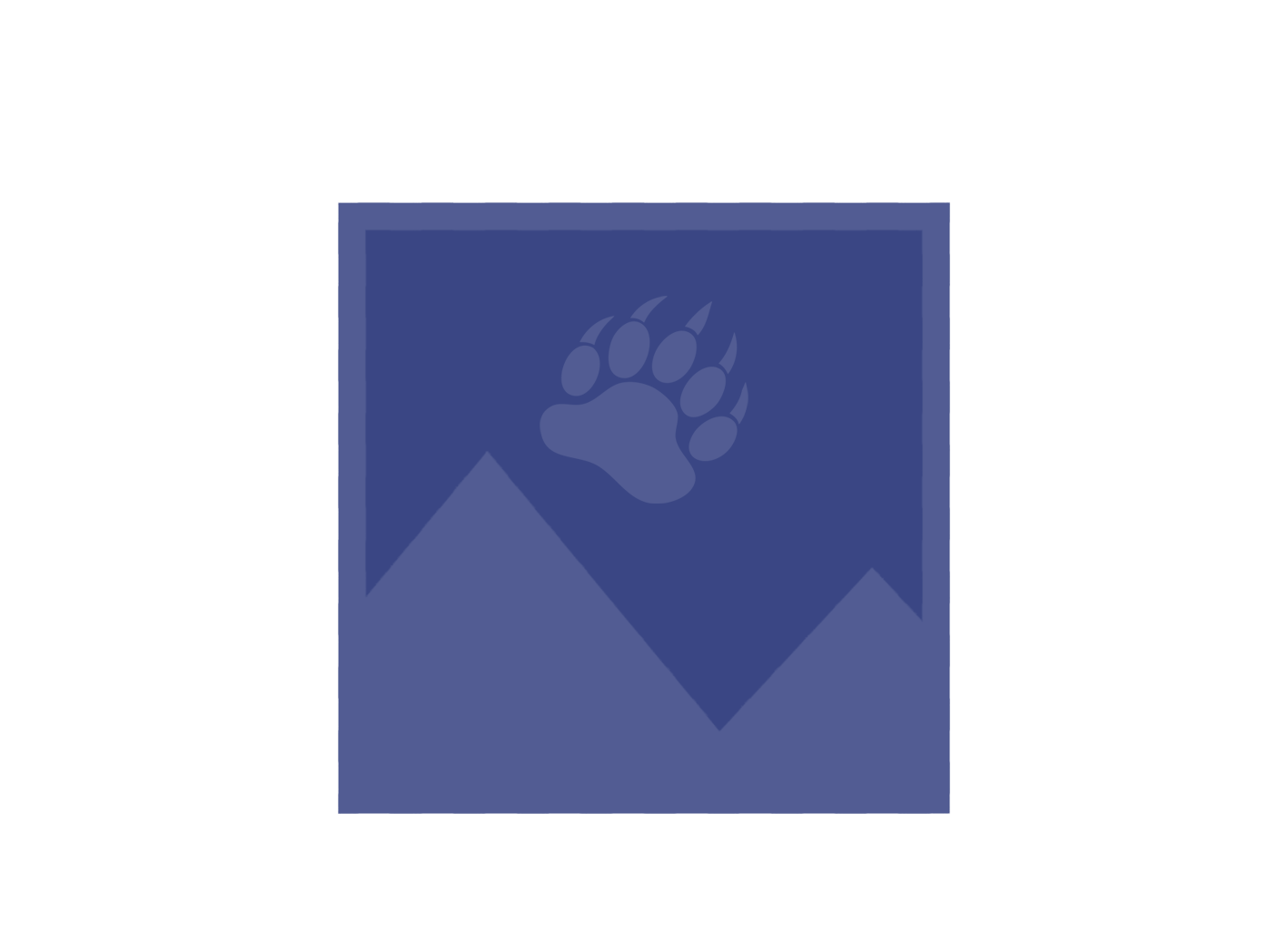 Blank placeholder image with a mountain icon and a paw print in the center.