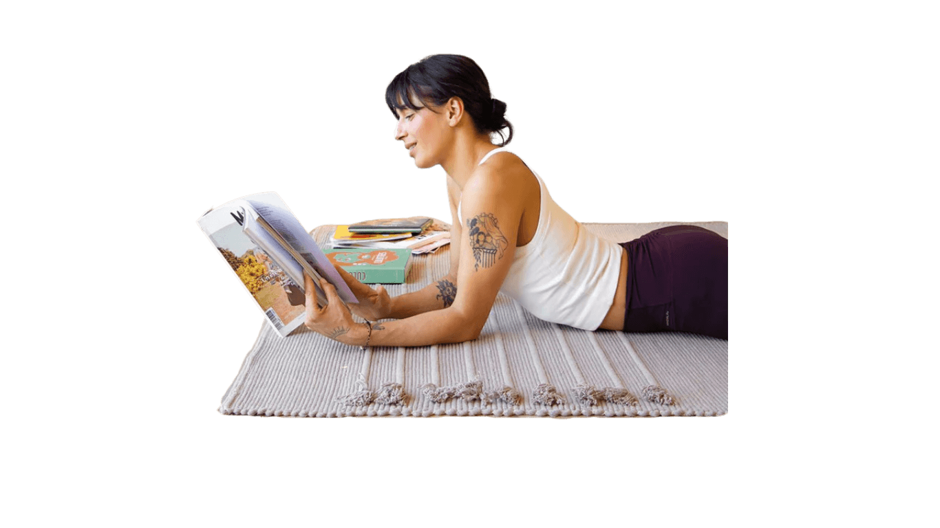 This XL Yoga Rug (double the size, double the fun, right?)