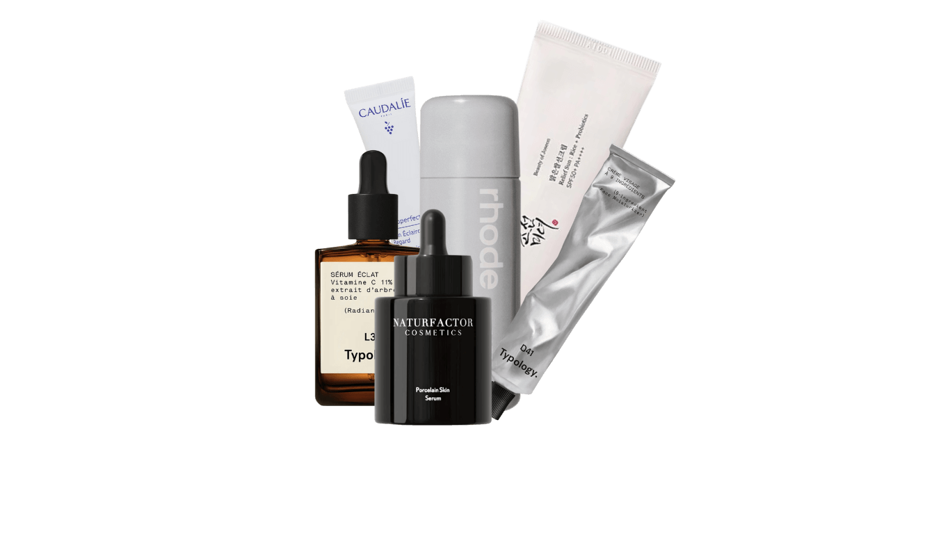 Collage of Andrijana Darkov's favorites part of her morning skincare routine