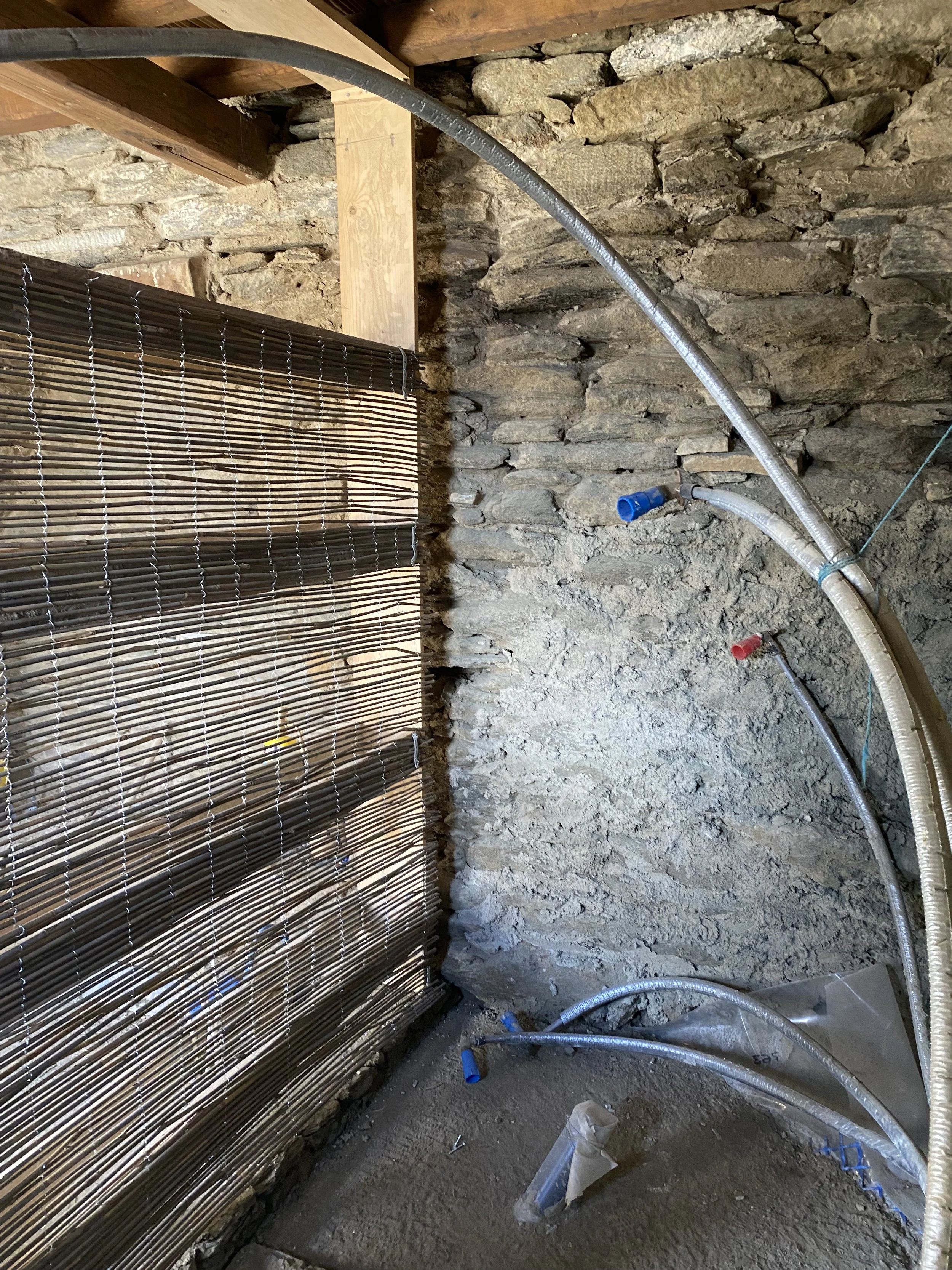 The beginnings of an earthen separating wall