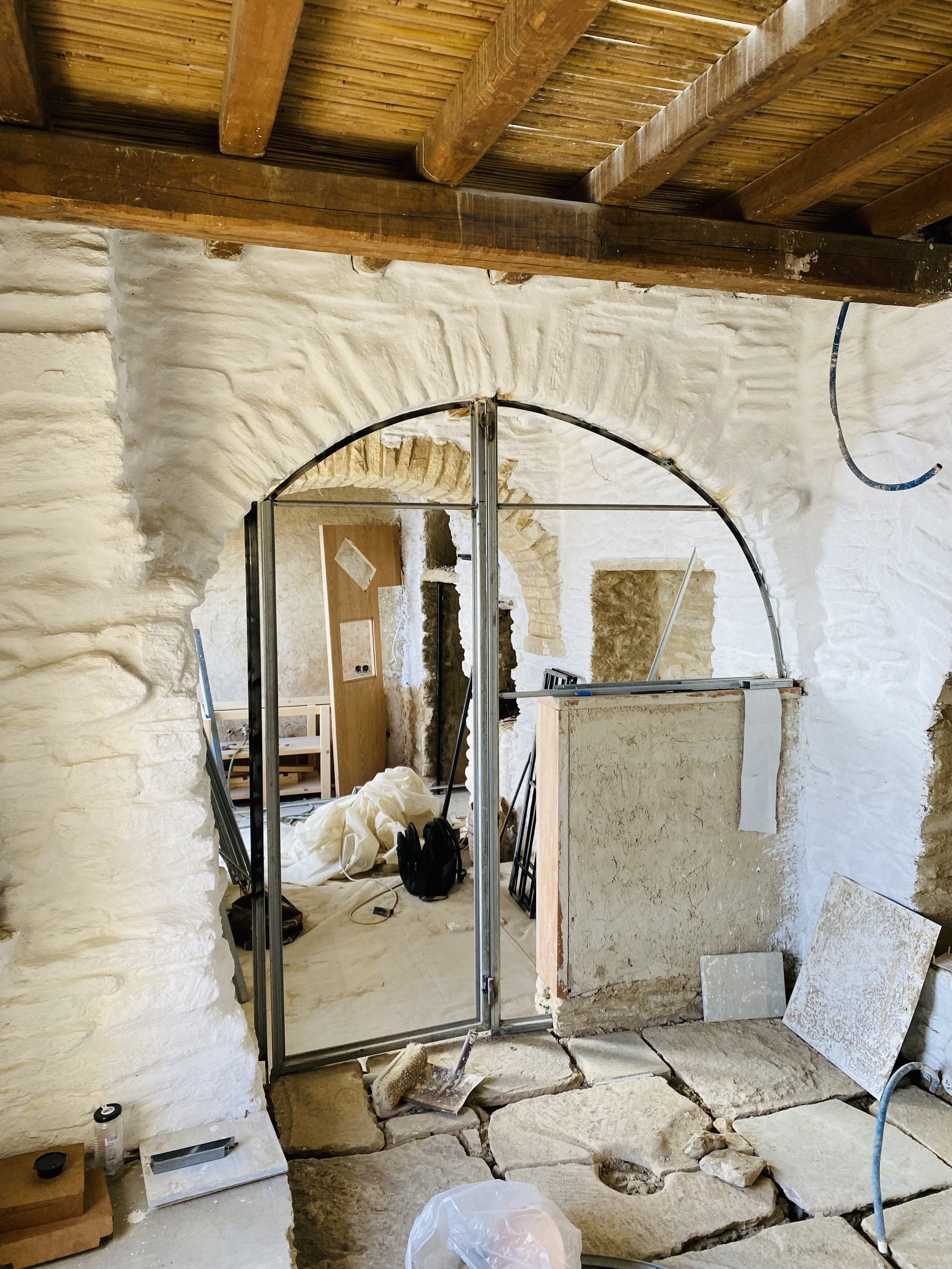 Laying down the garden bedroom floor