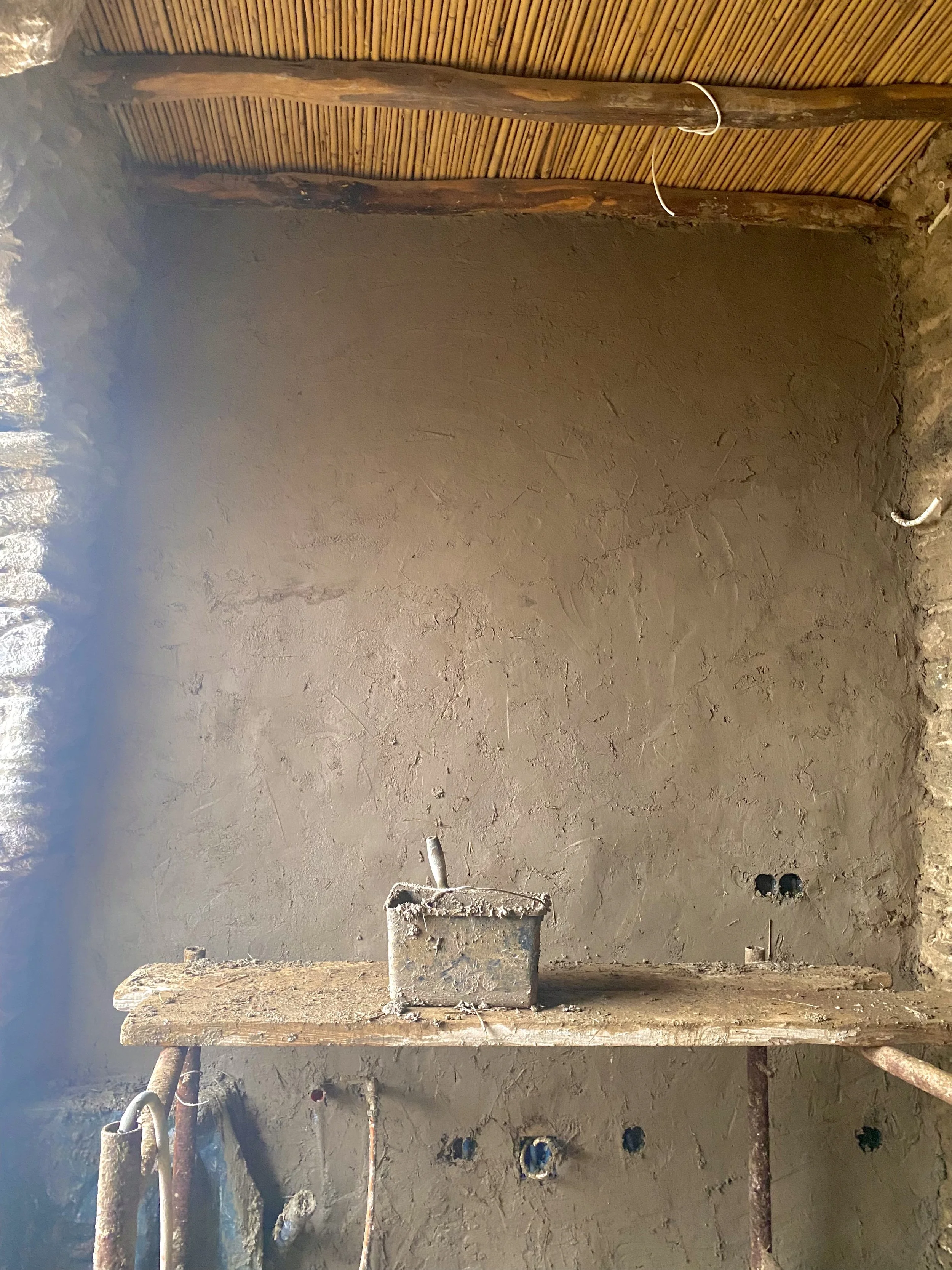 The first coat of plaster