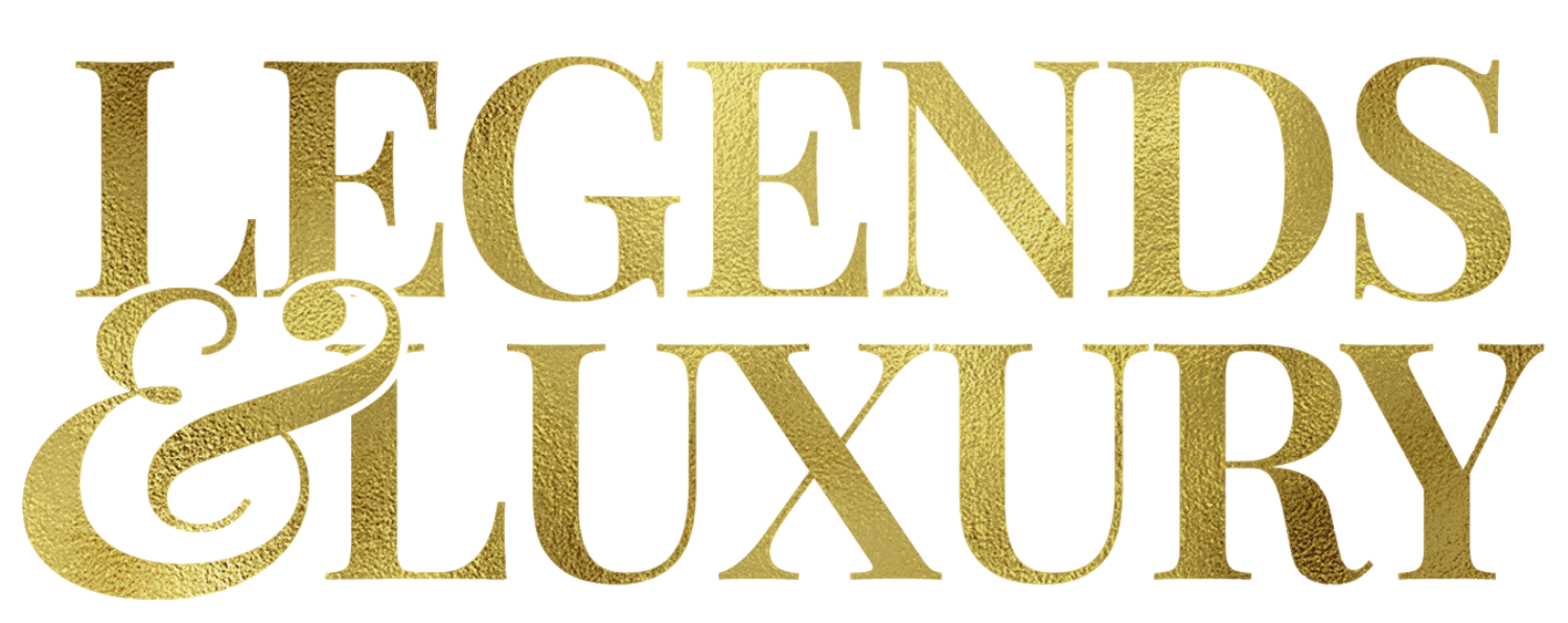 Golden glittery text reads 'Legend Learning' on a black background.