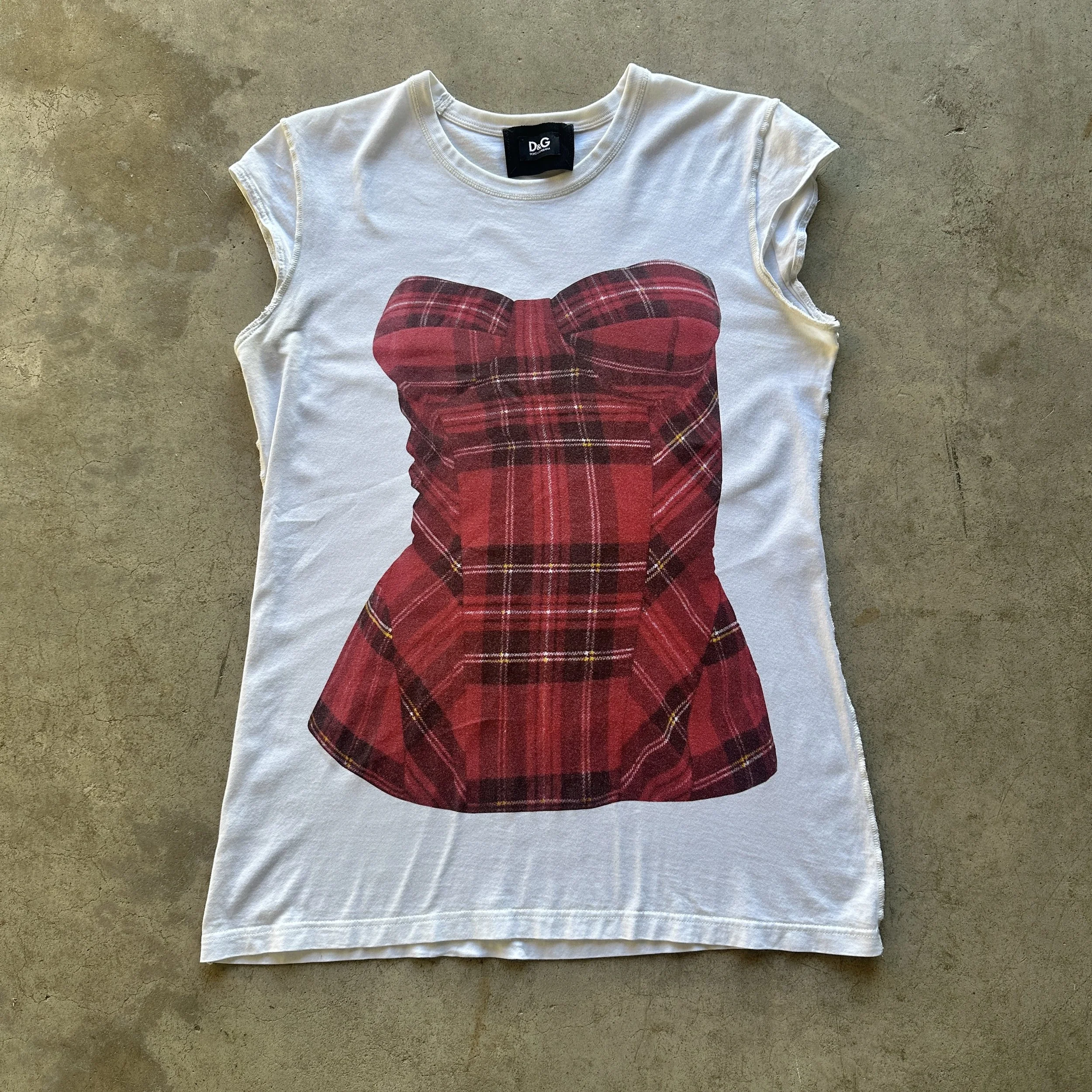 Dolce & Gabbana trompe-l'œil plaid bustier t-shirt
