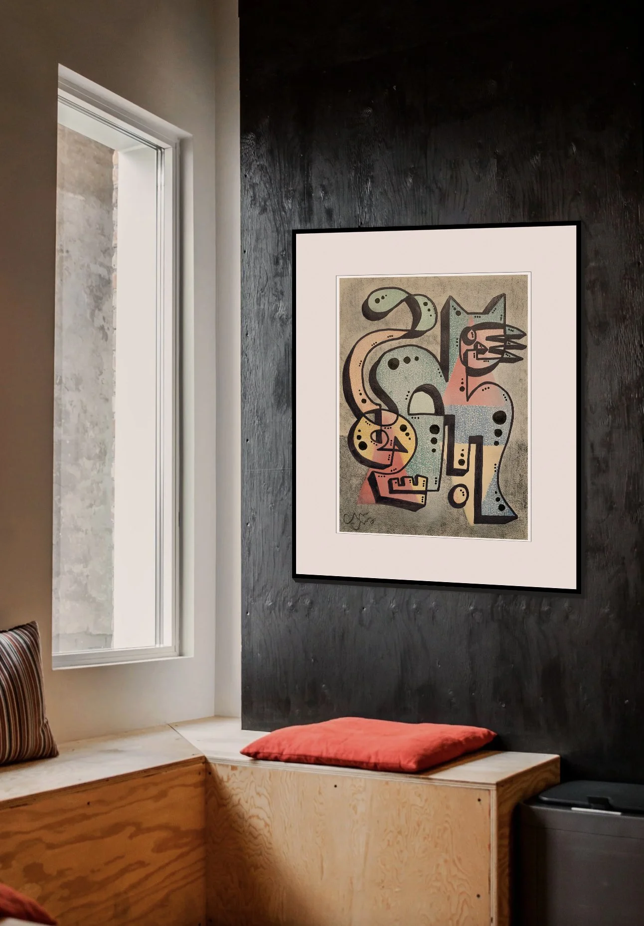 Saskatoon artwork hung on a wall in a home