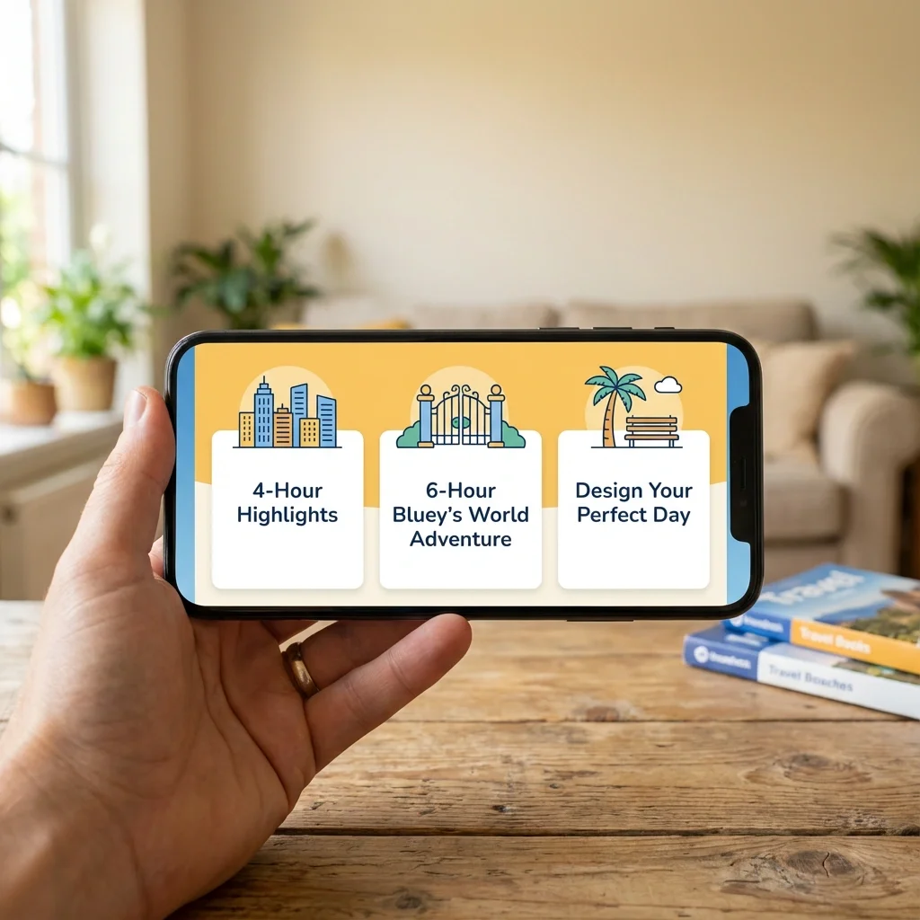 Choose your tour options on a smart phone