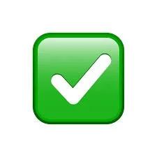 Icono de marca de verificación blanca en un cuadro verde