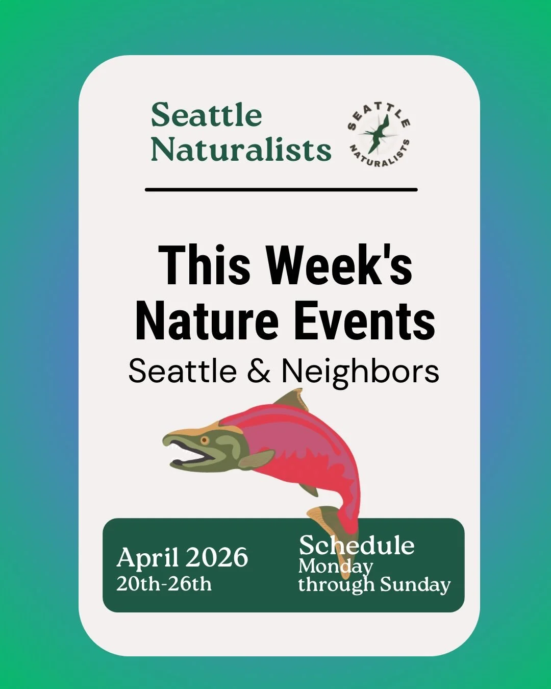 earth week is hereeeee

Birds are migrating, the Lyrids Meteor Shower is peaking plus visible planets, passing comets, daytime low tides are back, community cleanups, salmon releases, guided walks, and hands in the dirt kind of moments

have fun and 