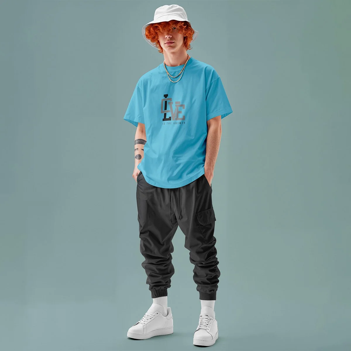 Tshirt-Love is the Answer - Tahiti Blue.jpg