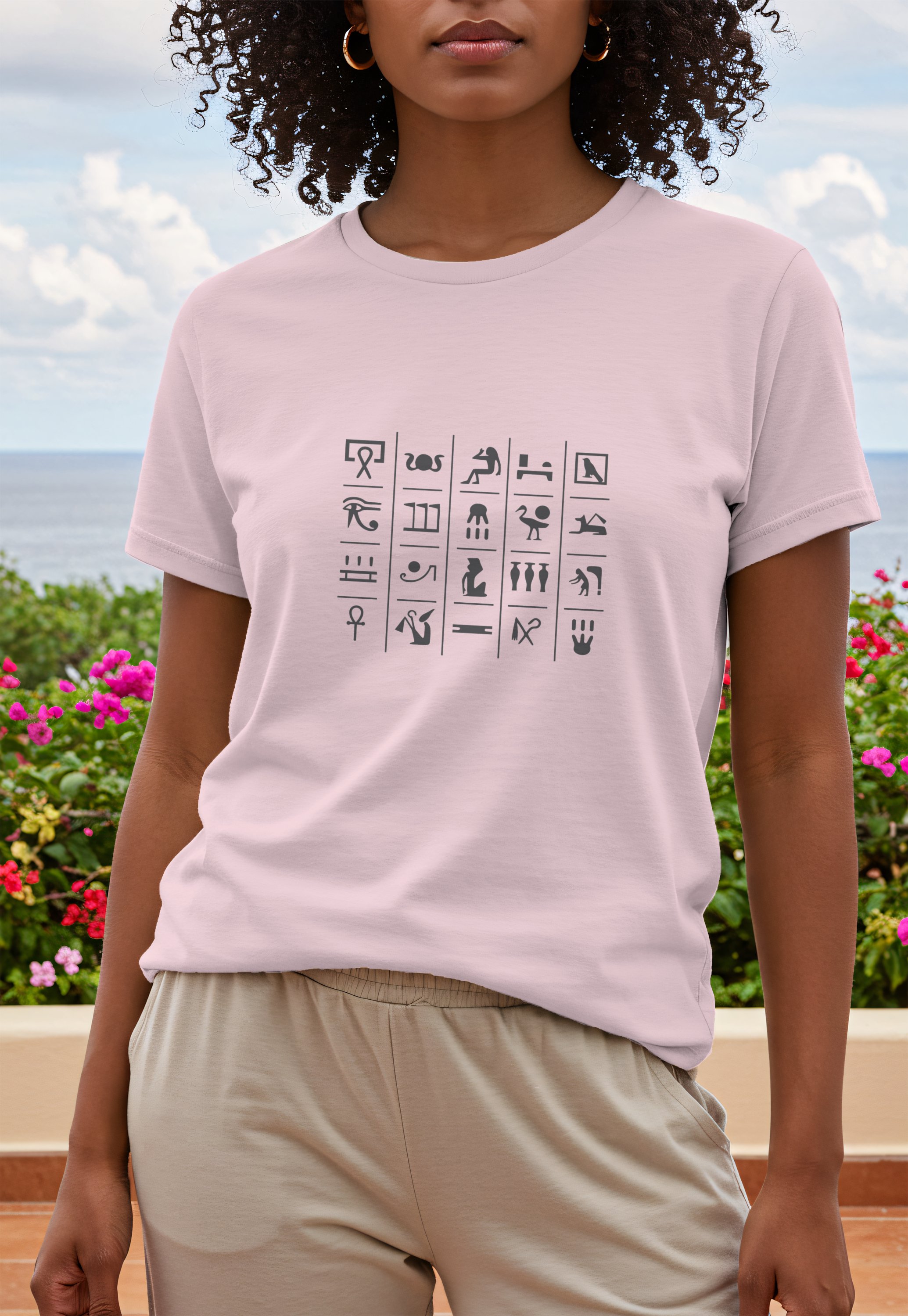Women's Tshirt - Hieroglyphics - Pink.jpeg