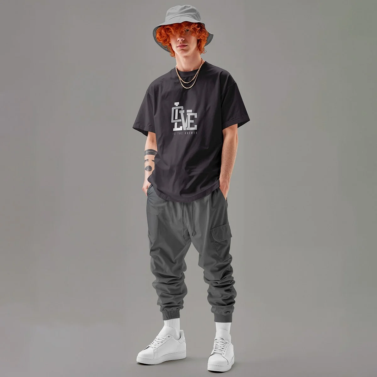 Tshirt-Love is the Answer - Graphite Black.jpg