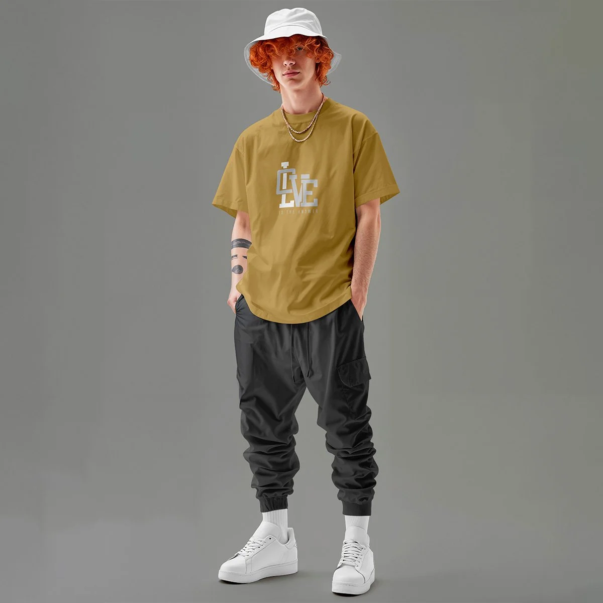 Tshirt-Love is the Answer - Antique Gold.jpg