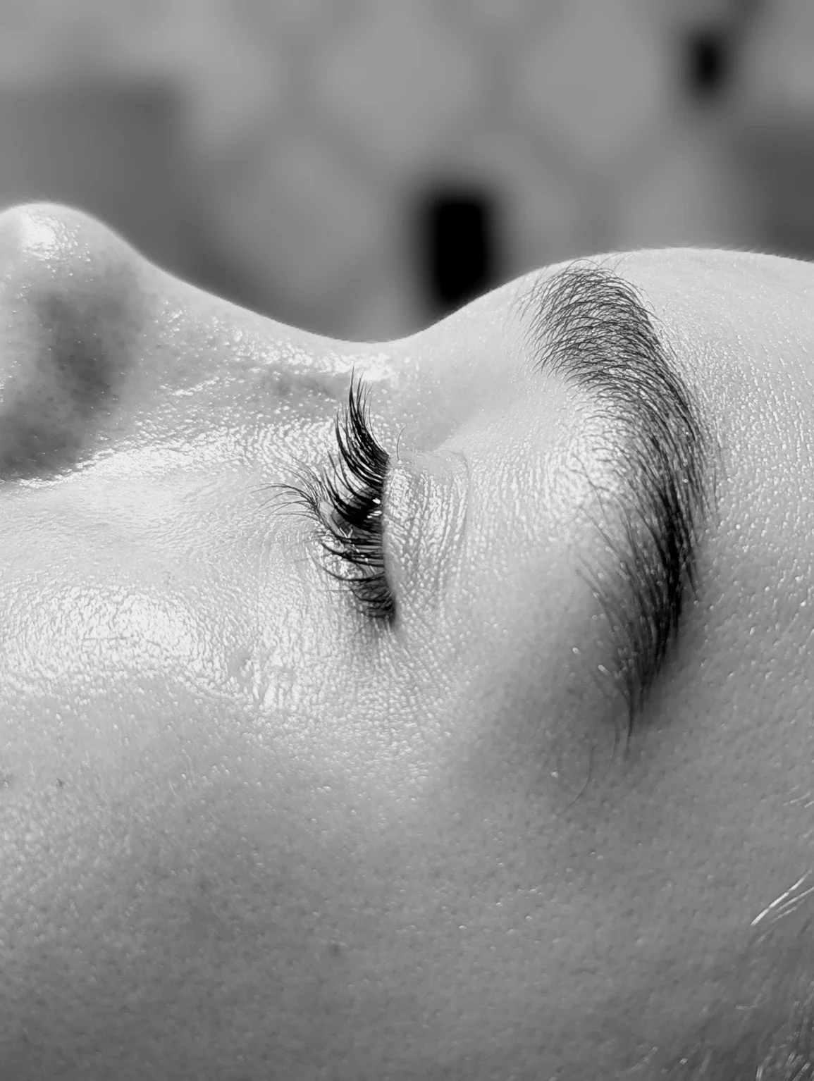 Side View: Before Lash Lift and Tint