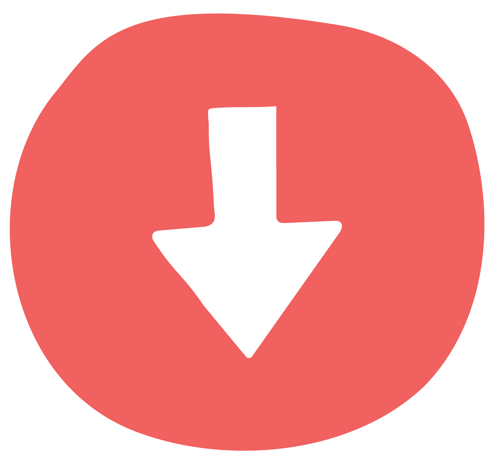Red circular button with white downward arrow in the center.