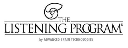 Logo of The Listening Program by Advanced Brain Technologies with a stylized ear and brain graphic