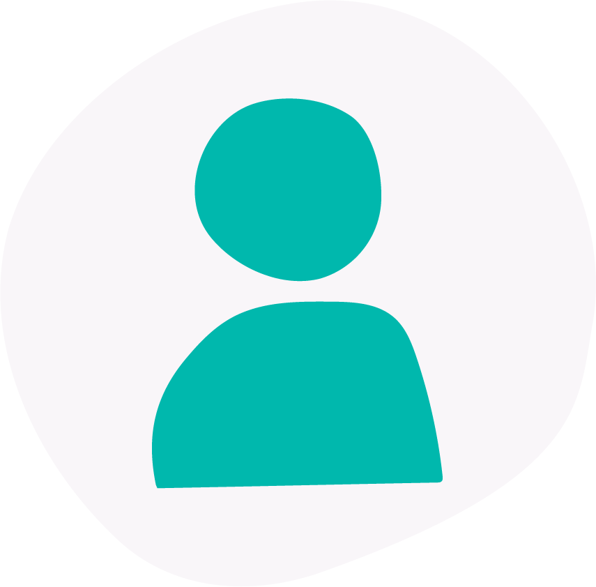Generic user profile icon with a teal silhouette of a person on a light gray background.