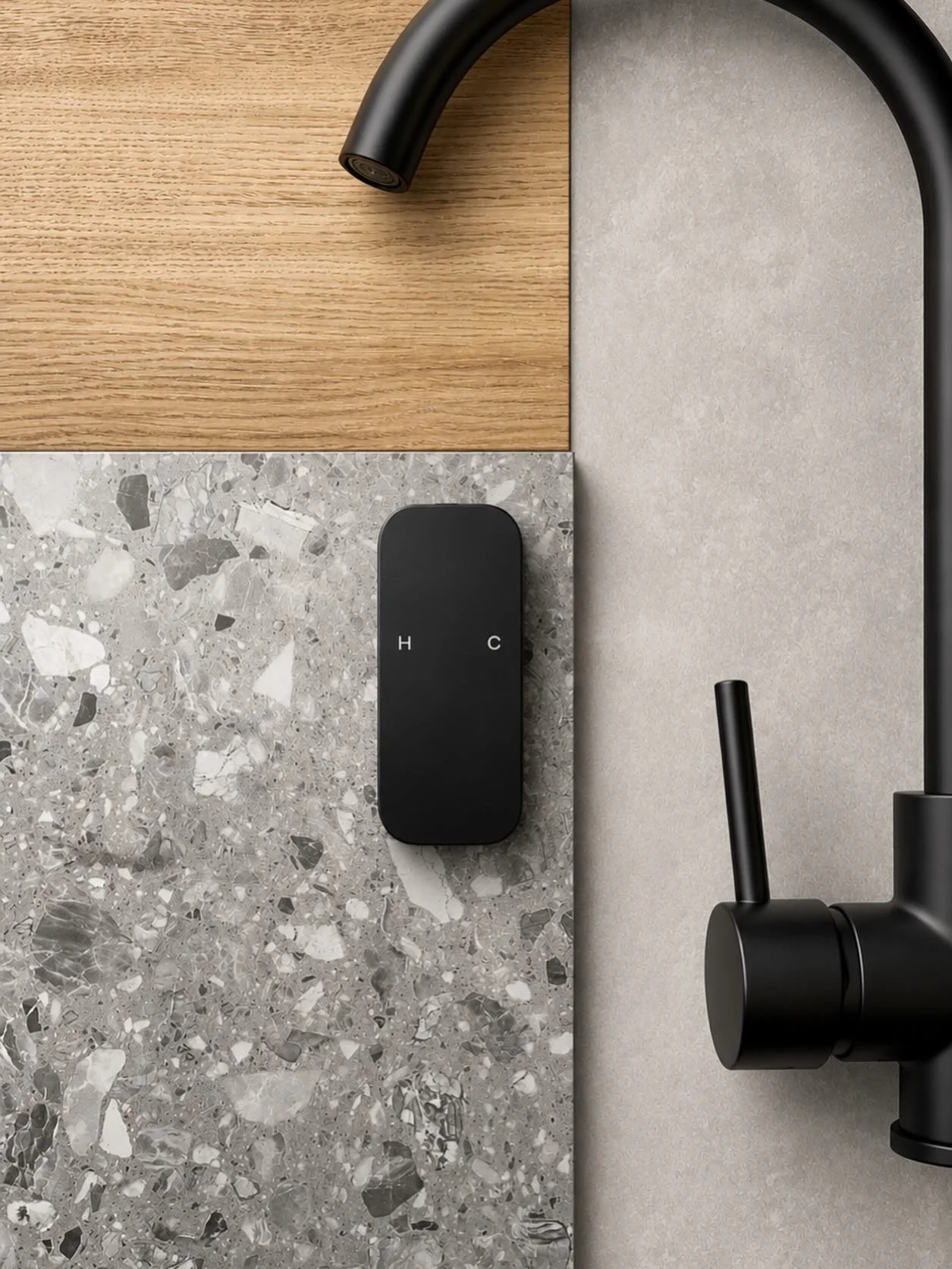 Where texture meets timeless design. Matte black finishes paired with natural tones create a space that feels both bold and refined 🤍🤎🖤

#design #colours #home #interior