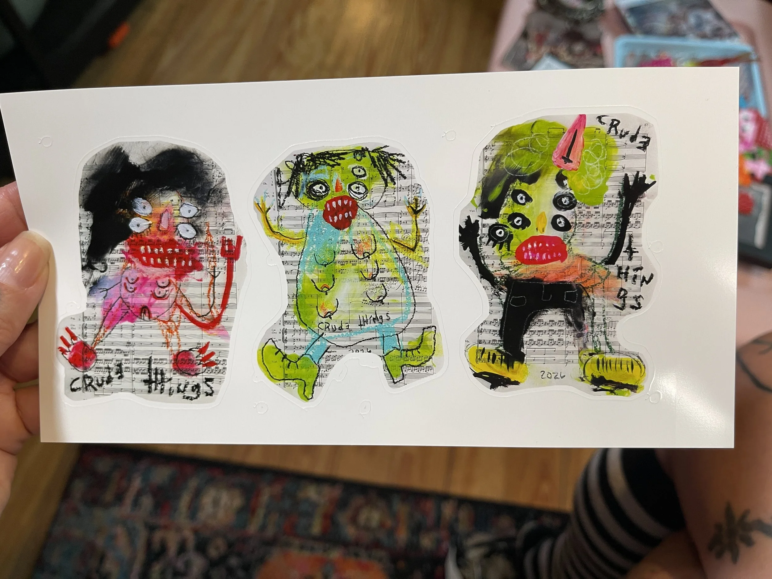 Crude Things deranged sticker pack set 2