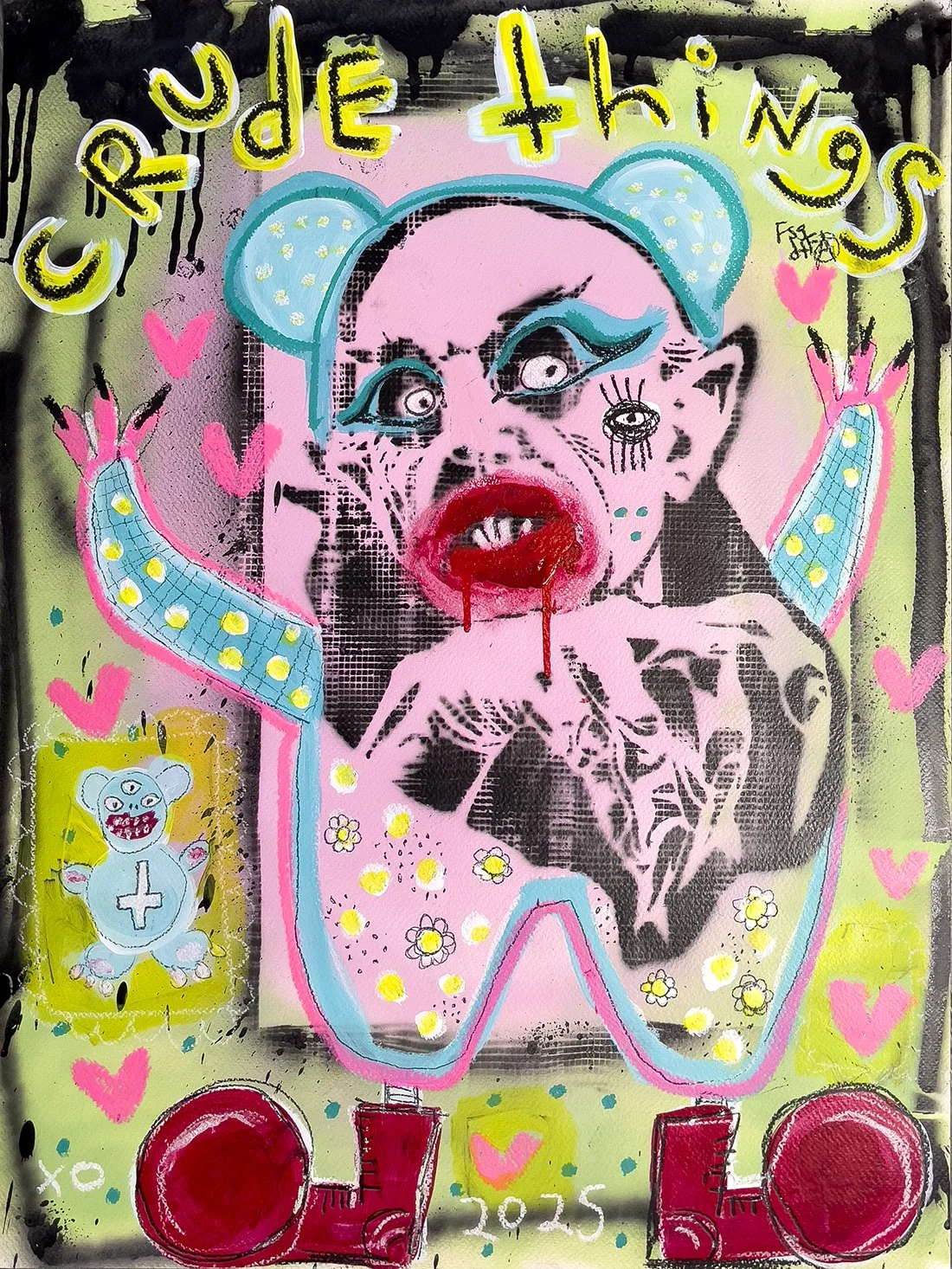 Clown Nosferatu Colorful Stencil Painting