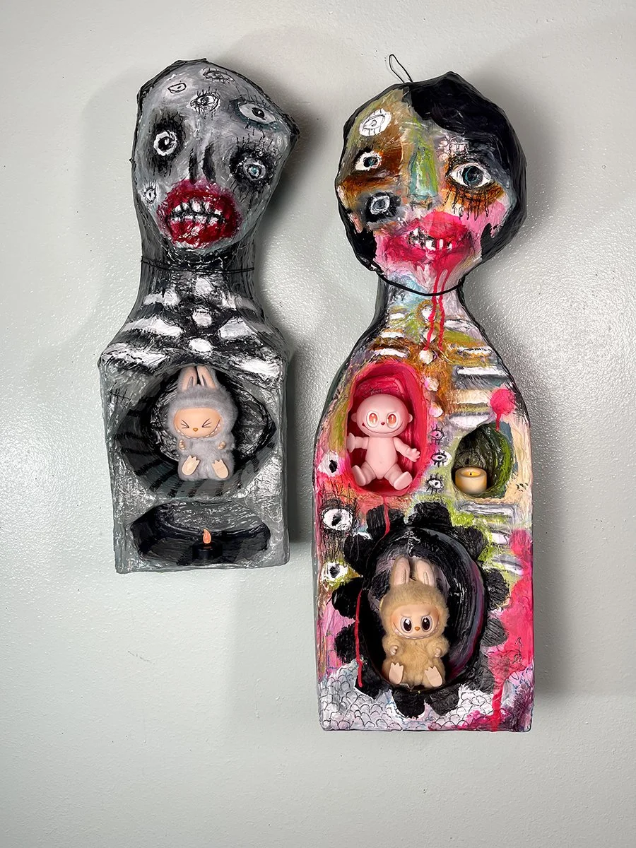 Skeleton Alter Wall Shelf Sculpture